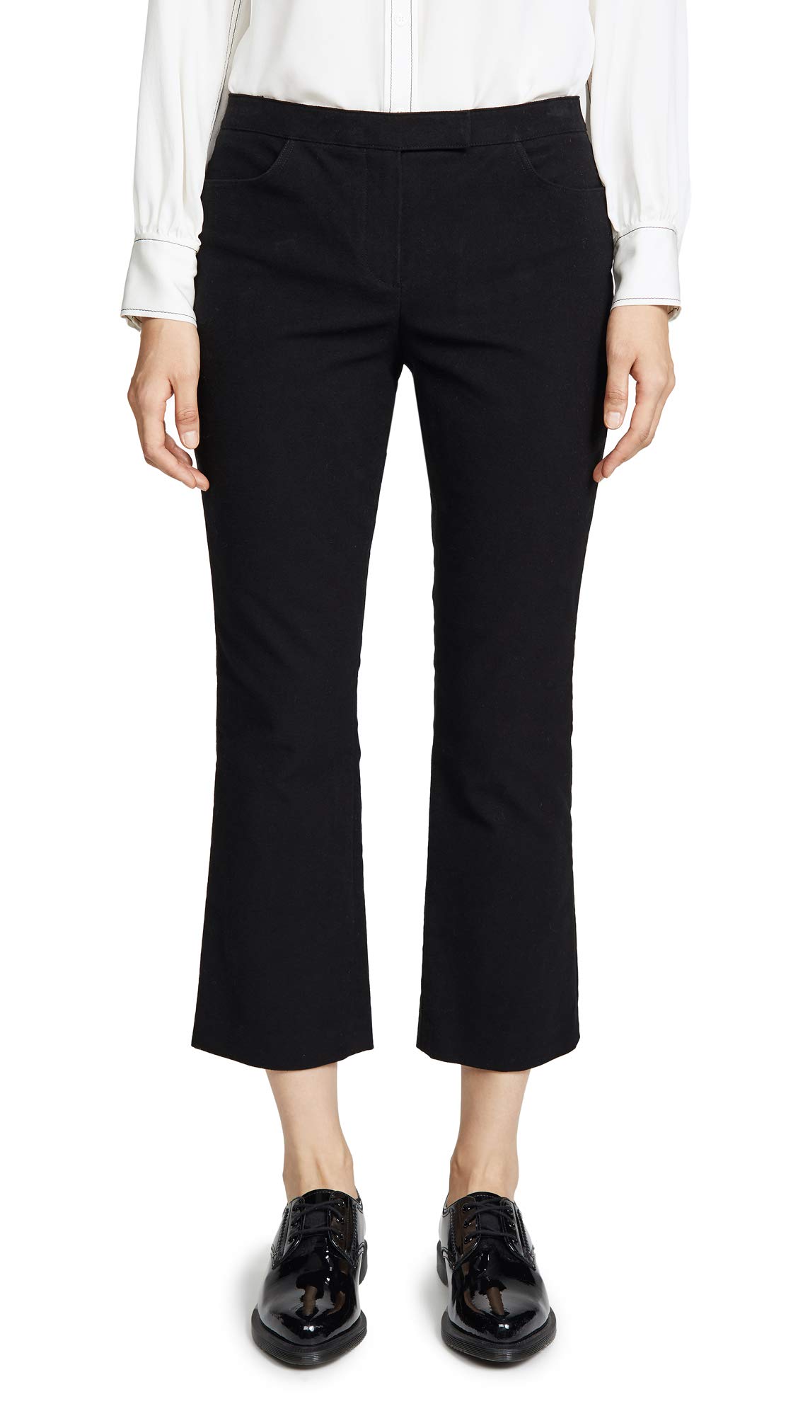 Theory Women's Slim Fit Crop Pants - Black Size 8 | High Waisted Office Trousers for Work & Business Casual Outfits