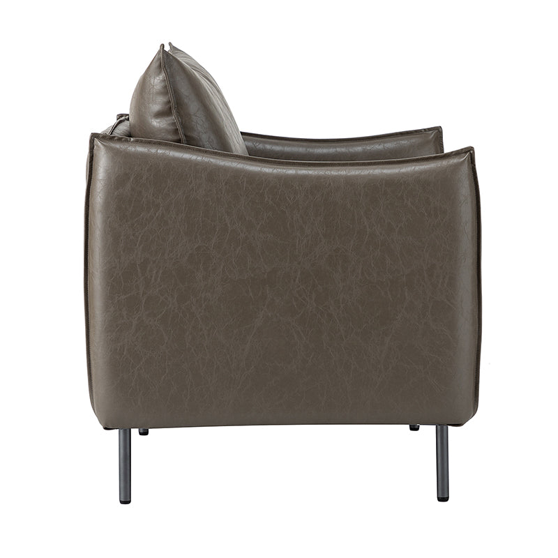 Felix Faux Leather Armchair - Modern PU Leather Accent Chair for Living Room, Office & Lounge - Comfortable Mid-Century Style Seating for Home Decor
