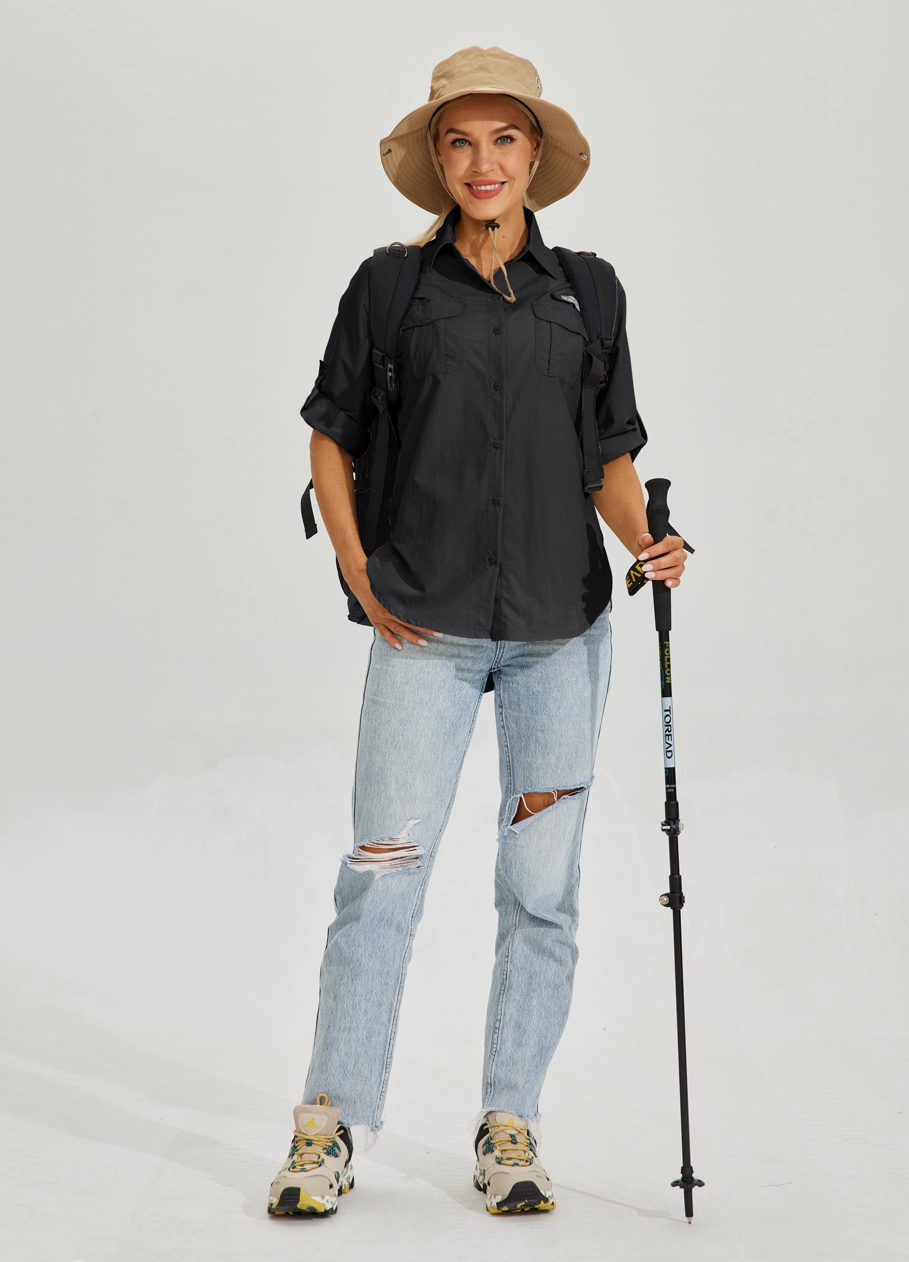 Willit Women's UPF 50+ Sun Protection Long Sleeve Shirt - Quick Dry SPF Fishing & Hiking Shirt for Outdoor Activities - Perfect for Beach, Camping and Travel