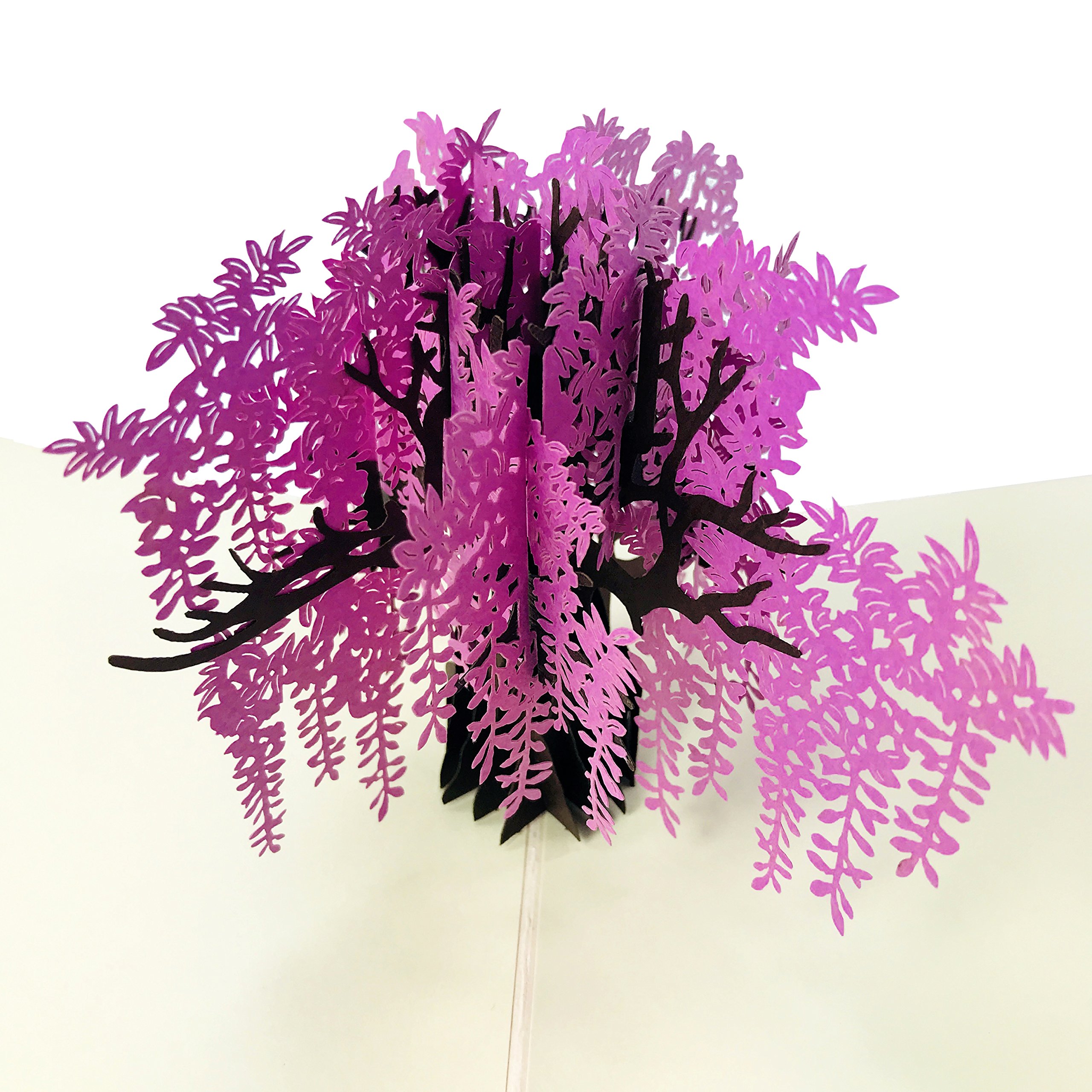 3D Pop Up Wisteria Tree Sympathy & Condolence Greeting Card - Handcrafted Floral Memorial Card for Funeral, Bereavement & Loss - Perfect for Expressing Condolences to Loved Ones