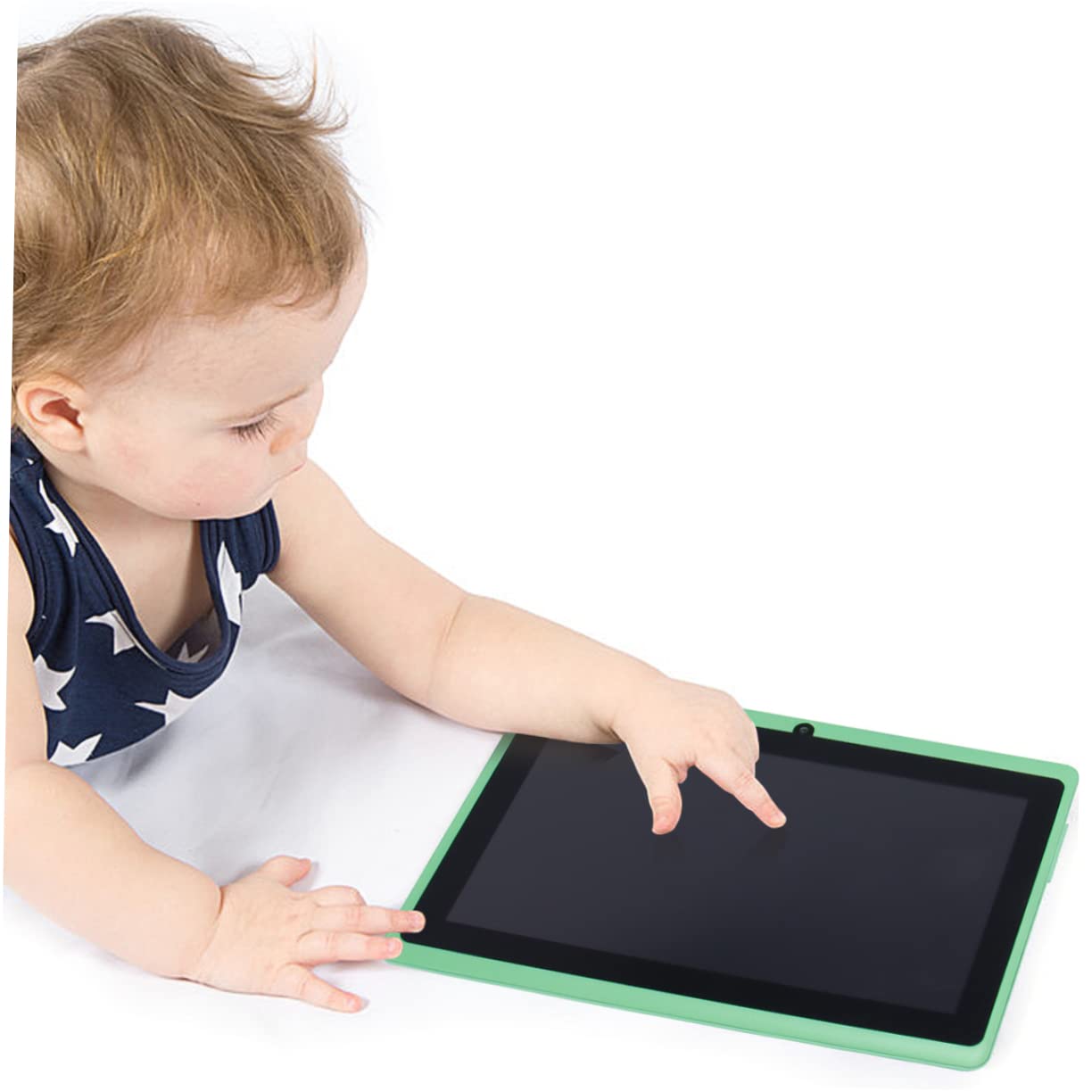 KOMBIUDA Android Kids Tablet - 7 Inch Children's Learning Pad with WiFi, Parental Controls & Preloaded Educational Apps | Cartoon Design in Green | Perfect for Homeschooling, Travel & Early Learning
