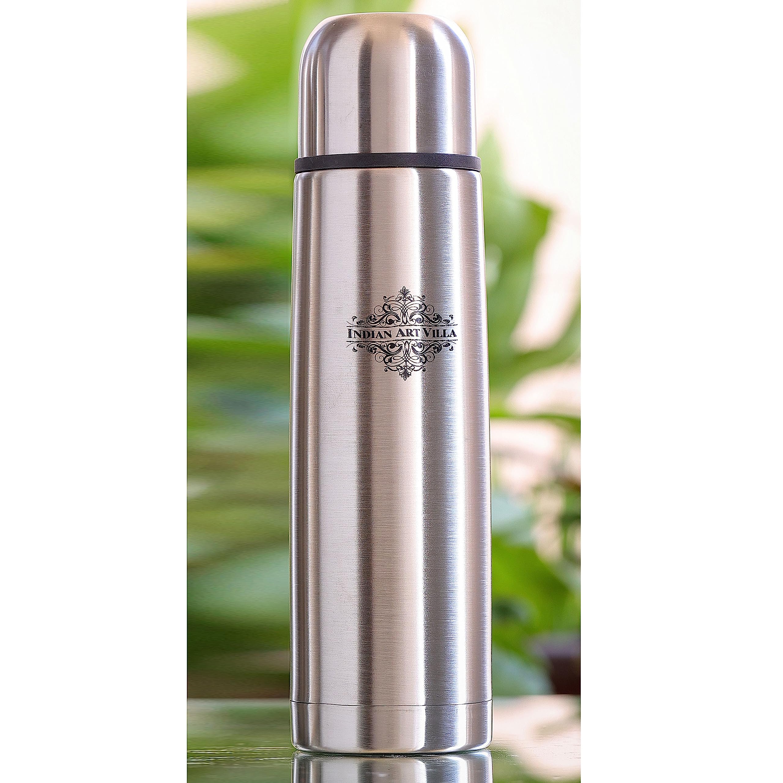 Premium Vacuum Insulated Stainless Steel Water Bottle with Flip Lid - 500ml Thermos Flask for Hot & Cold Drinks - Silver with Ergonomic Handle - Perfect for Hiking, Gym, Office & Travel
