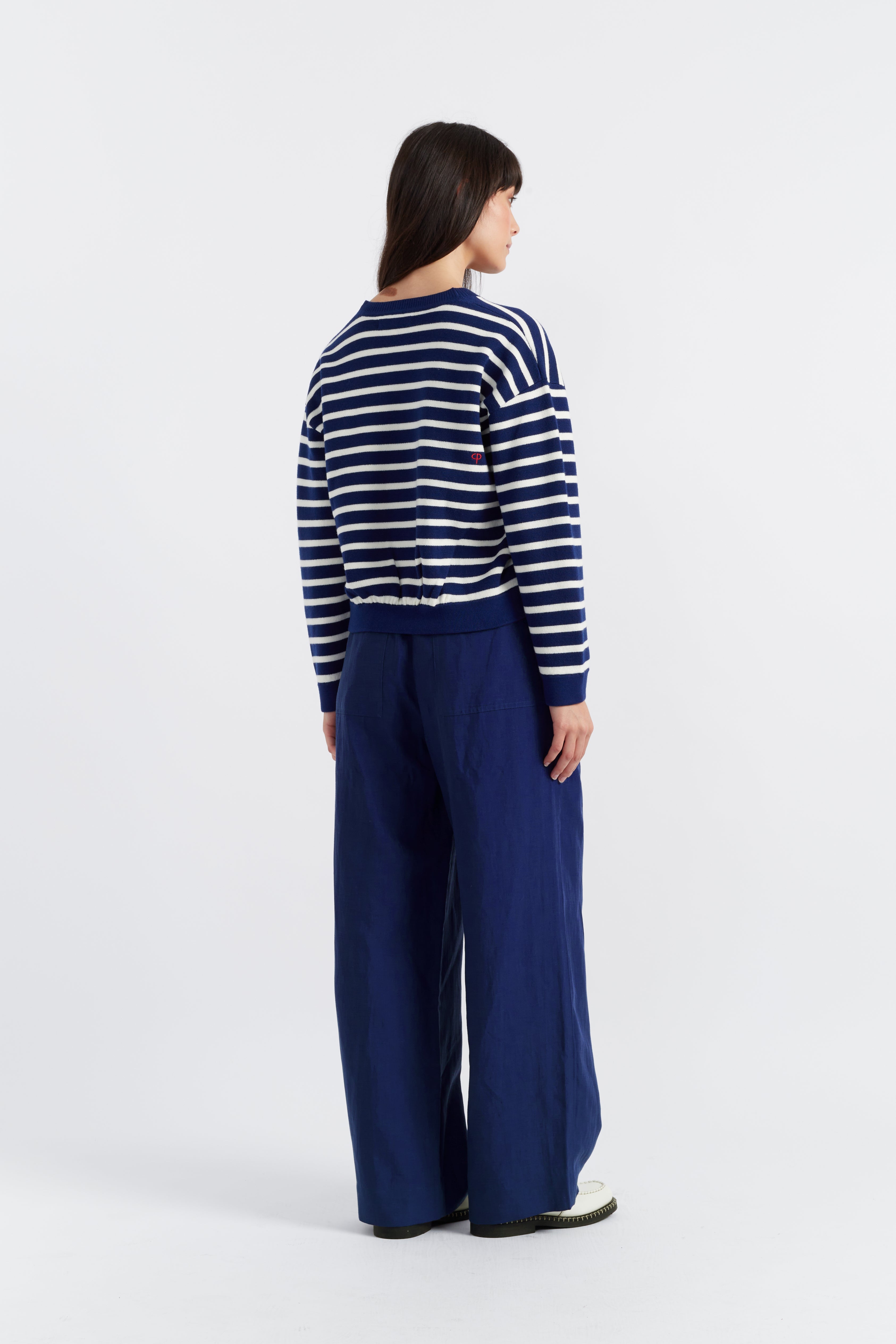 Blue Merino Wool Snoopy Milano Cardigan for Women - Cozy Winter Sweater for Casual Wear & Office Outfits