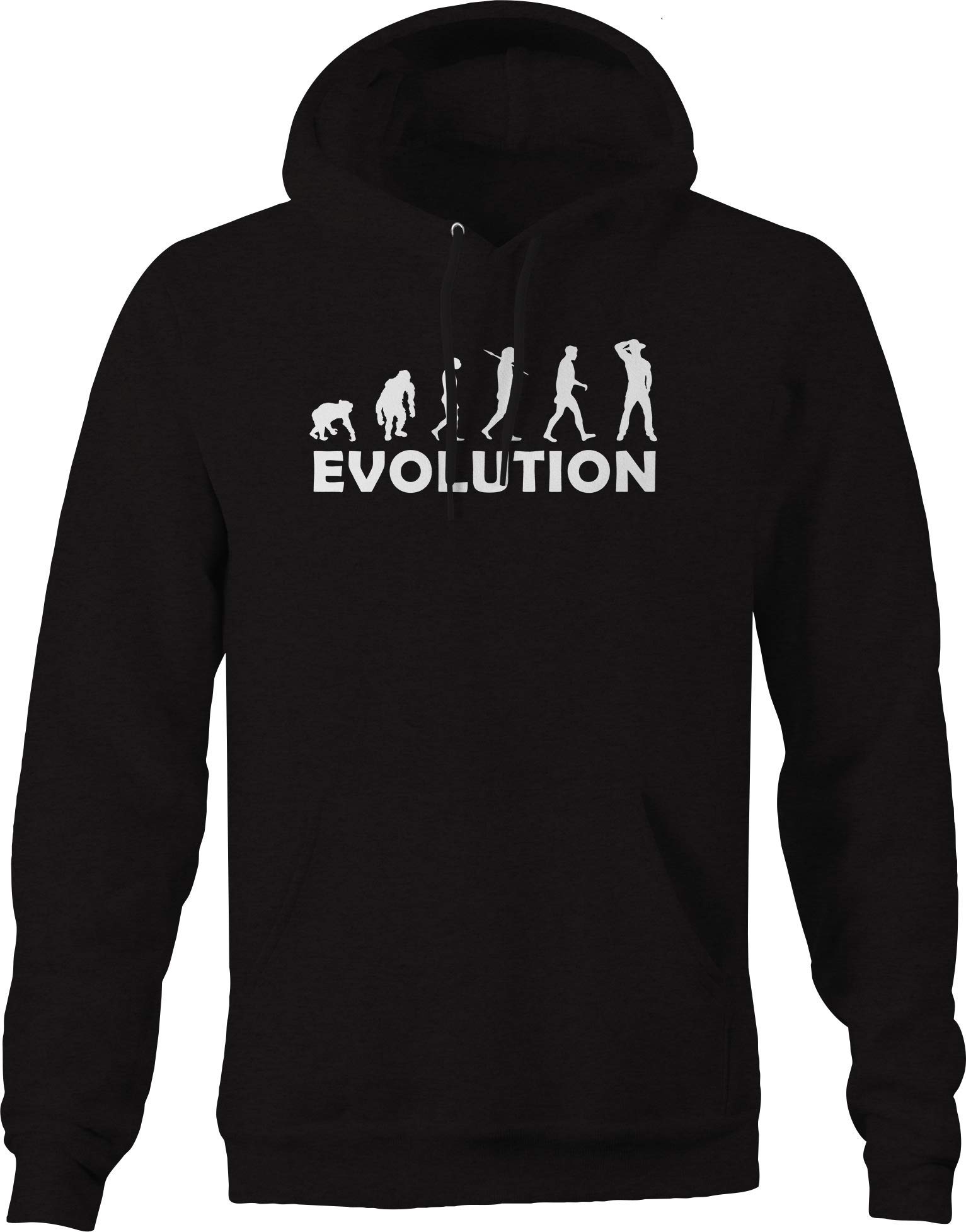 Evolution Cowboy Graphic Hoodie for Men - Black | Novelty Pullover Sweatshirt | Casual Streetwear & Outdoor Activities