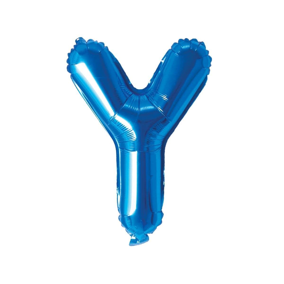 16 Inch Blue Letter Y Foil Balloon for Birthday Parties, Baby Showers & Graduation Decorations - Alphabet Balloons for Celebrations & Events