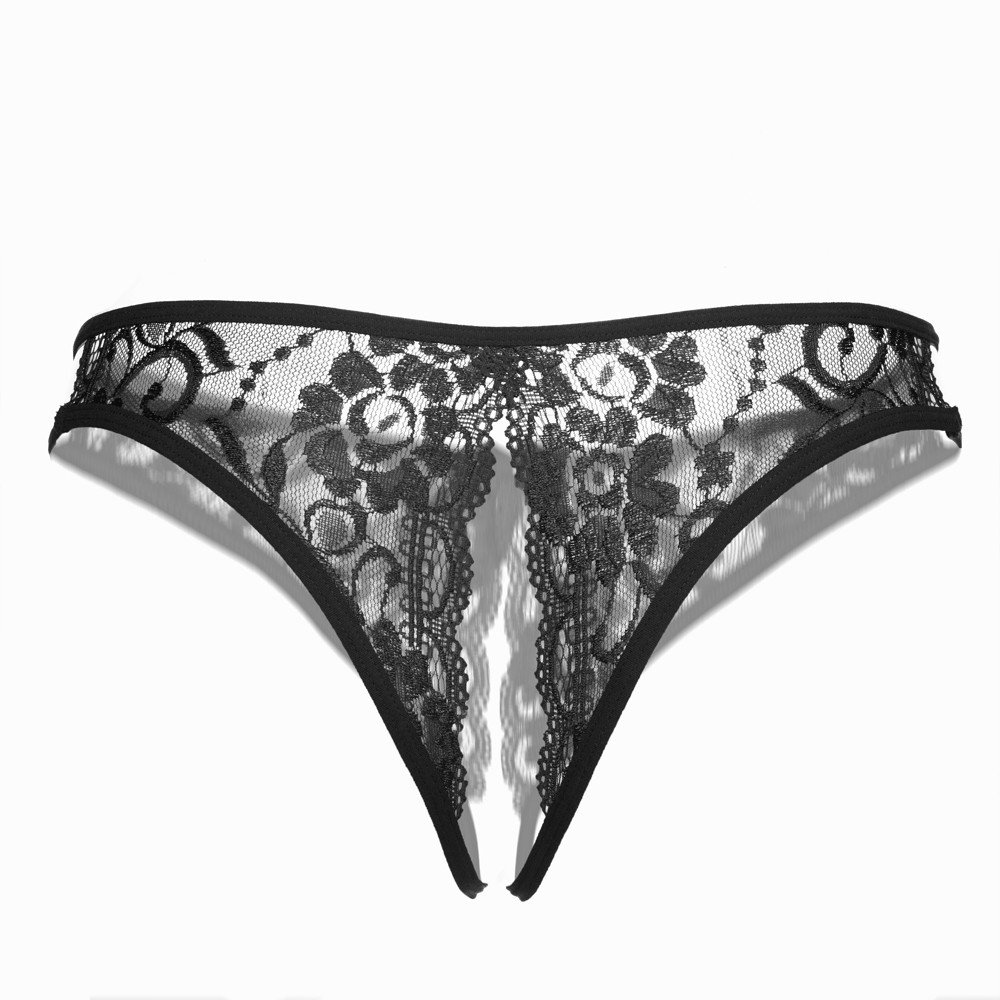 Sexy Women's Thong Panties - Floral Lace G-String Underwear with Hollow Out Bowknot Design | Perfect for Lingerie, Date Night & Sensual Occasions