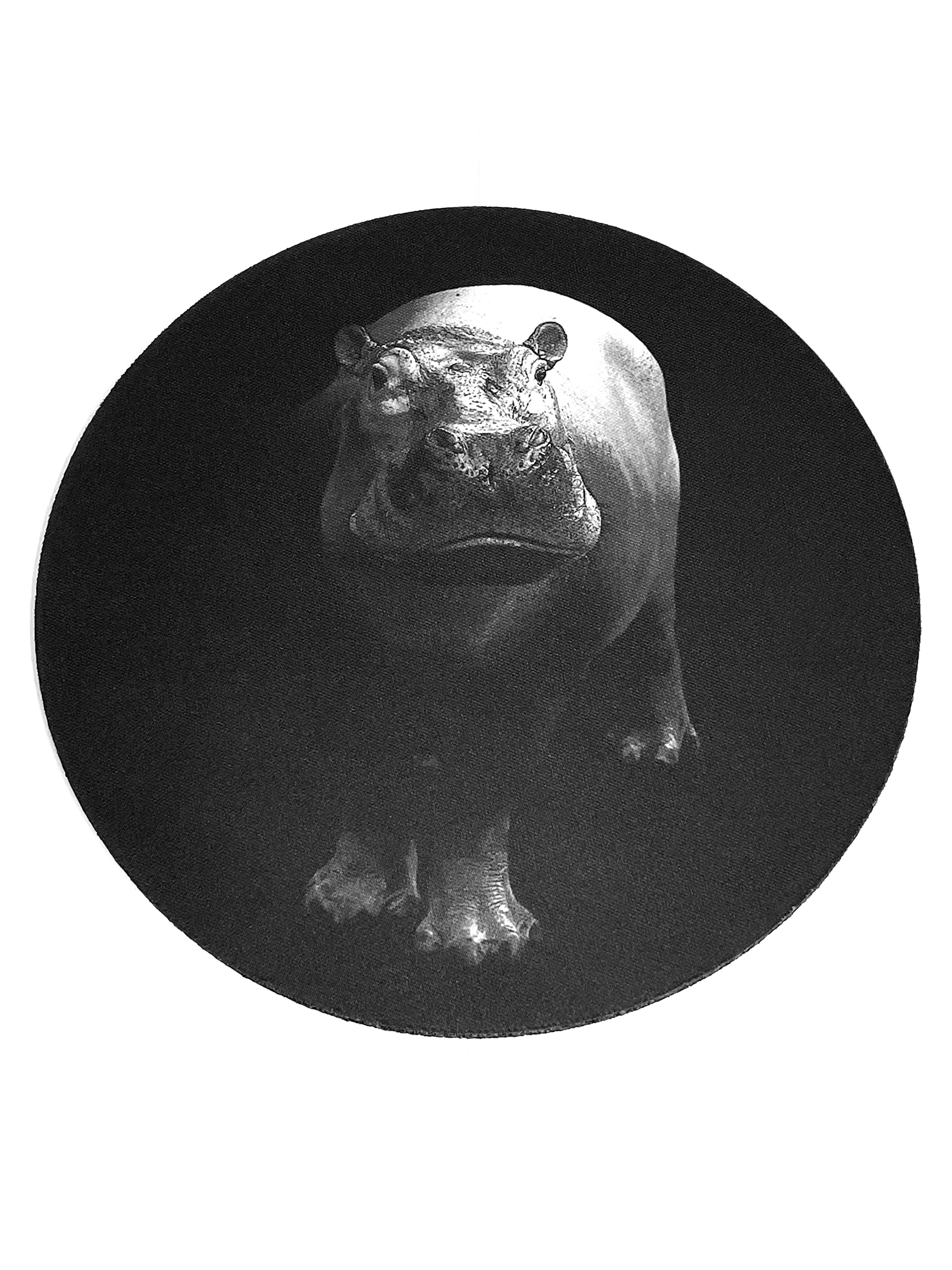 Premium Non-Slip Hippo Mouse Pad for Desk & Laptop - Black Animal Design Gaming Mousepad for Office, Work, and Home Use