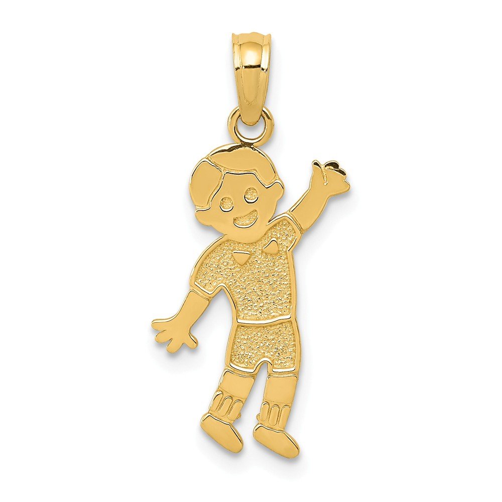 14K Gold Boys Pendant Necklace - Elegant & Durable Jewelry Gift for Kids, Boys, Teens - Perfect for Birthdays, Graduations & Special Occasions