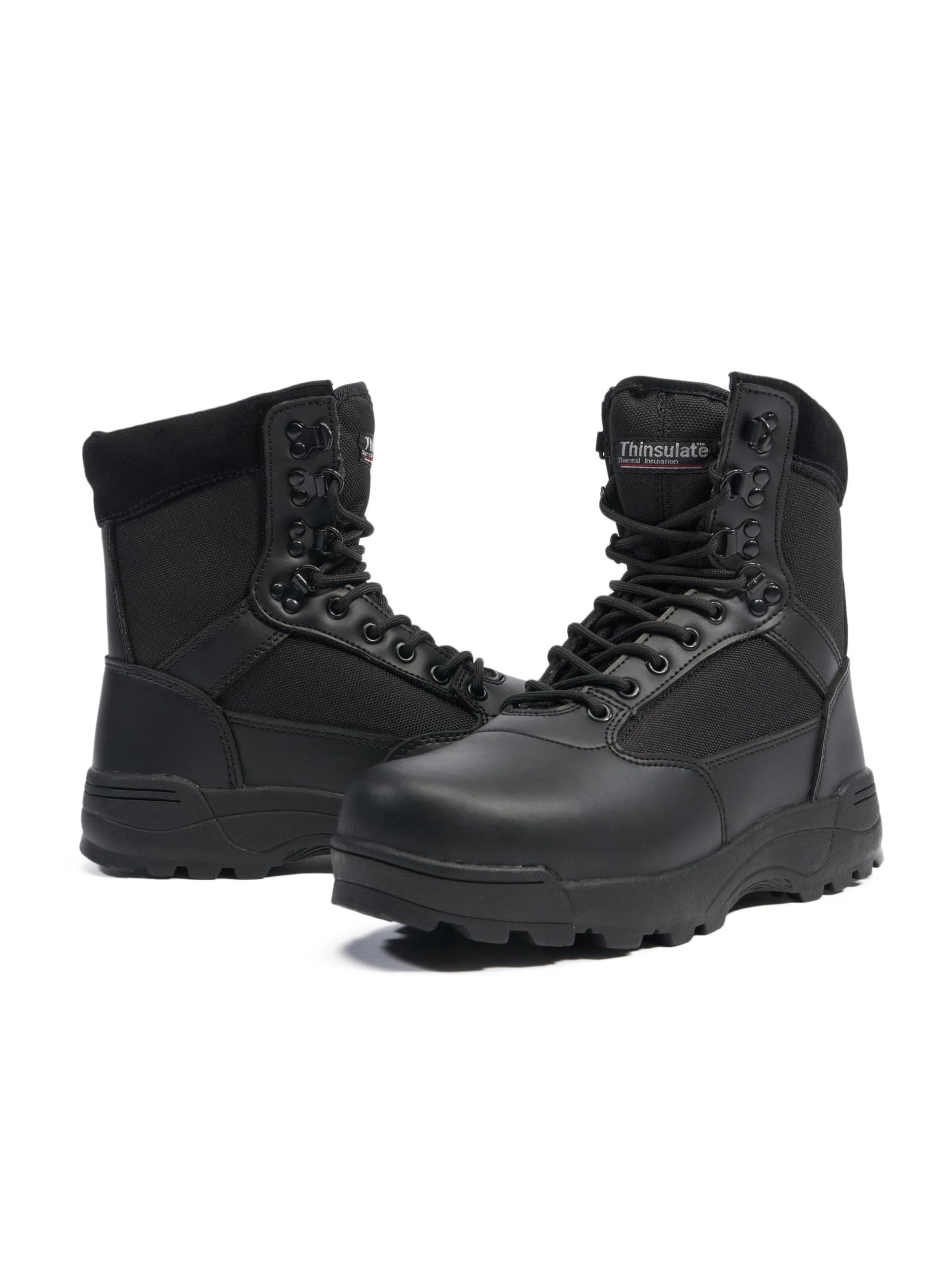 Men's Tactical Boots - Black Military Combat Boots for Outdoor Hiking, Work & Hunting | Waterproof & Durable Work Boots for Men