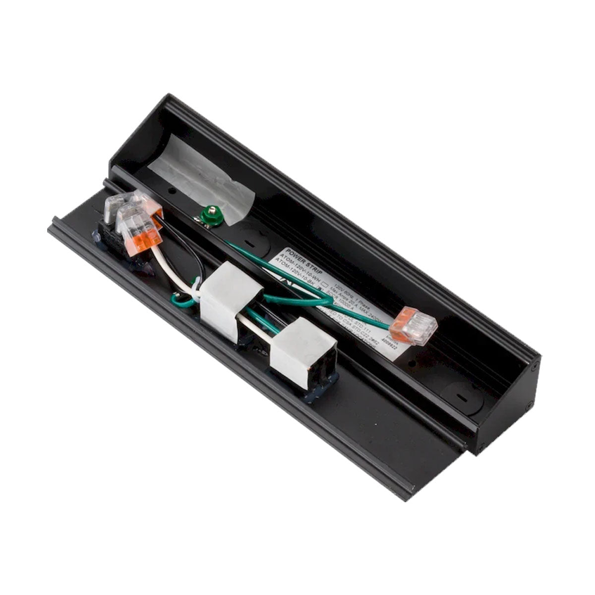 Atom 10 Under Cabinet Power Strip with 2 Outlets, Black - Perfect for Kitchen, Office & Home Organization