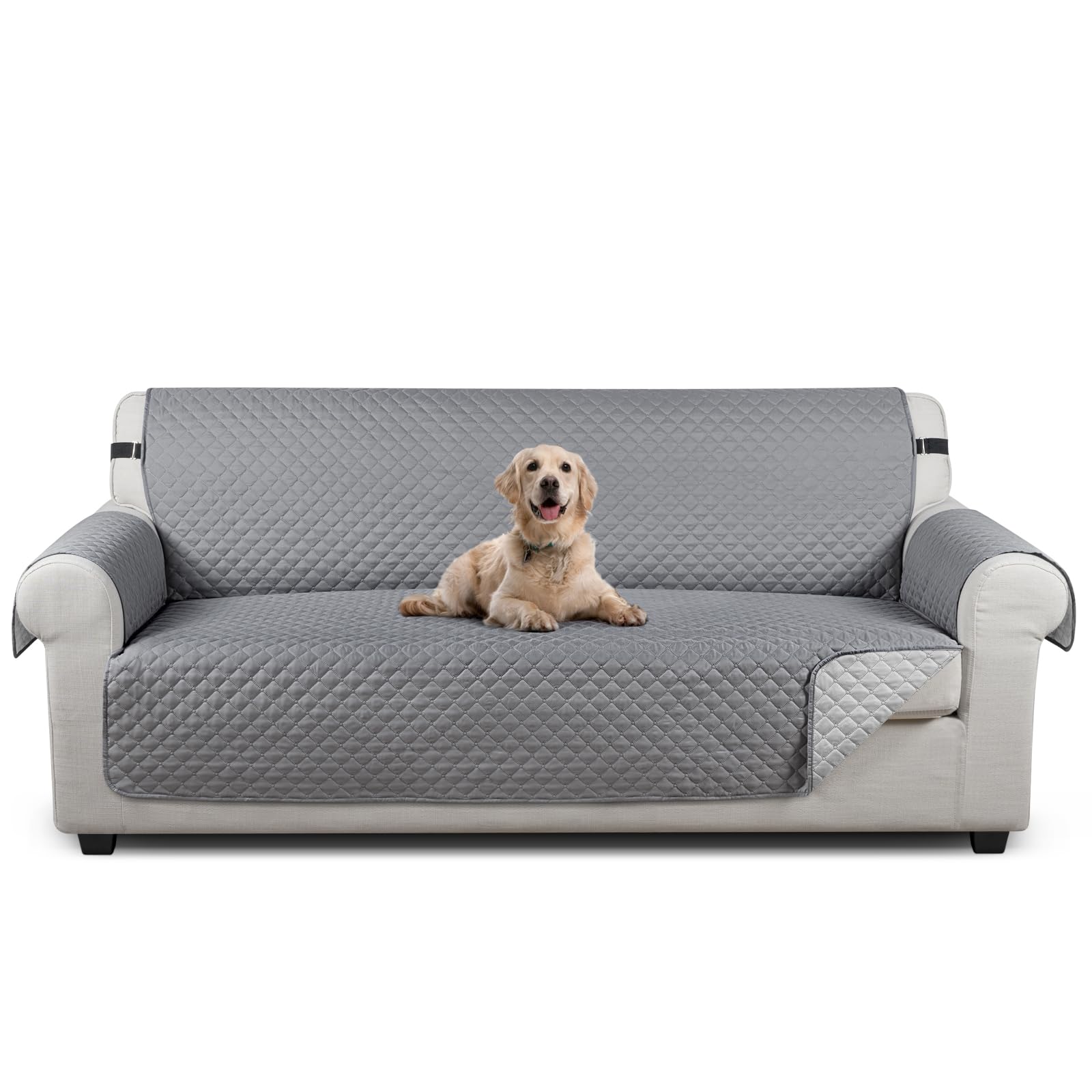 TAOCOCO 3-Seater Sofa Cover - Non-Slip, Washable Couch Protector for Pets & Furniture - Stretchable Settee Slipcover in Pale Grey - Perfect for Living Room, Bedroom & Pet-Friendly Homes