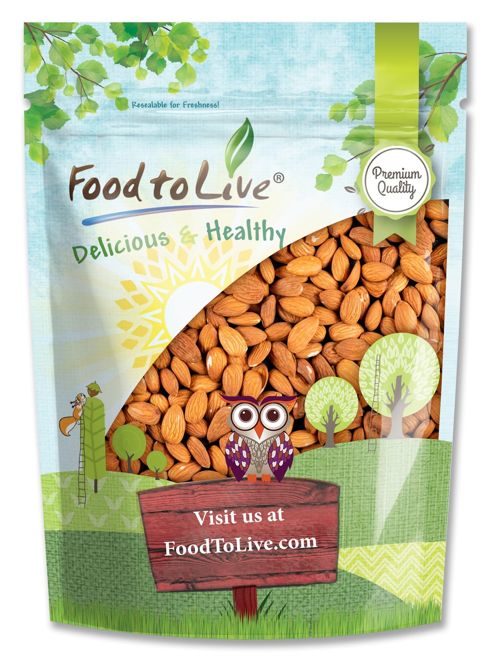 Food to Live - California Almonds, 4 Pounds - Supreme Quality Whole Raw Unsalted Unroasted Nuts | Kosher Vegan Snack | Perfect for Baking, Snacking & Healthy Recipes