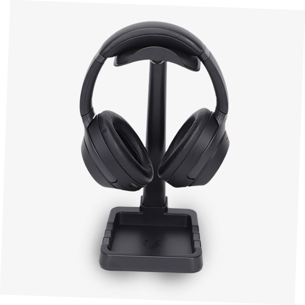 FUNOMOCYA Universal Gaming Headset Stand - Black Headphone Holder with Storage Shelf, Compatible with All Headsets - Perfect for Gaming Setup & Desk Organization