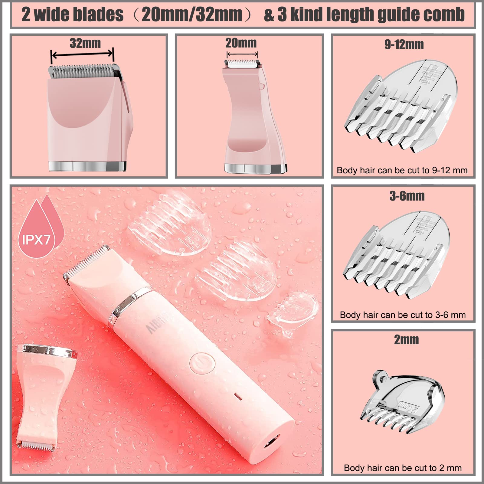 Best Pink Bikini Trimmer & Eyebrow Razor for Women - Painless Hair Removal for Sensitive Skin | Perfect for Travel, Gym & Beach Prep