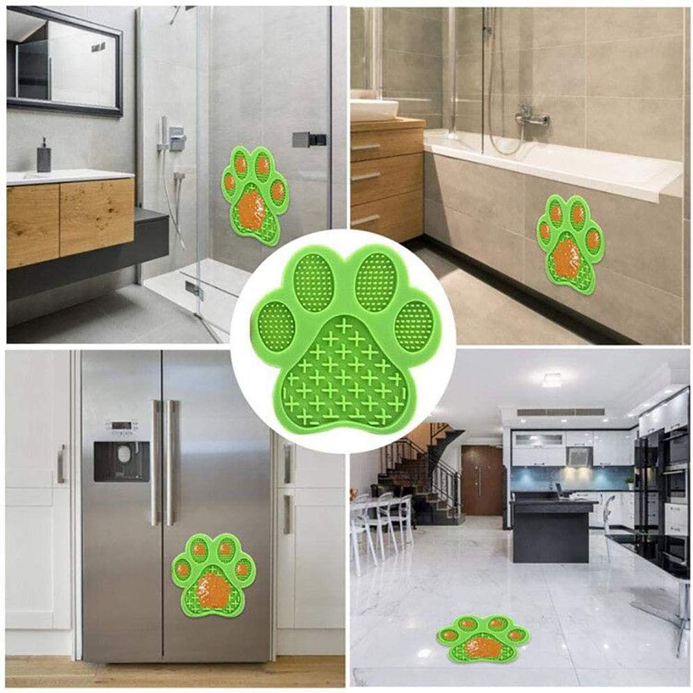 Dog Licking Mat for Anxiety Relief - Peanut Butter Slow Feeder Bowl with Strong Suction for Bathing, Grooming & Training | Stress Relief & Mental Stimulation for Dogs | Perfect for Bath Time, Vet Visits & Mealtime (Green)
