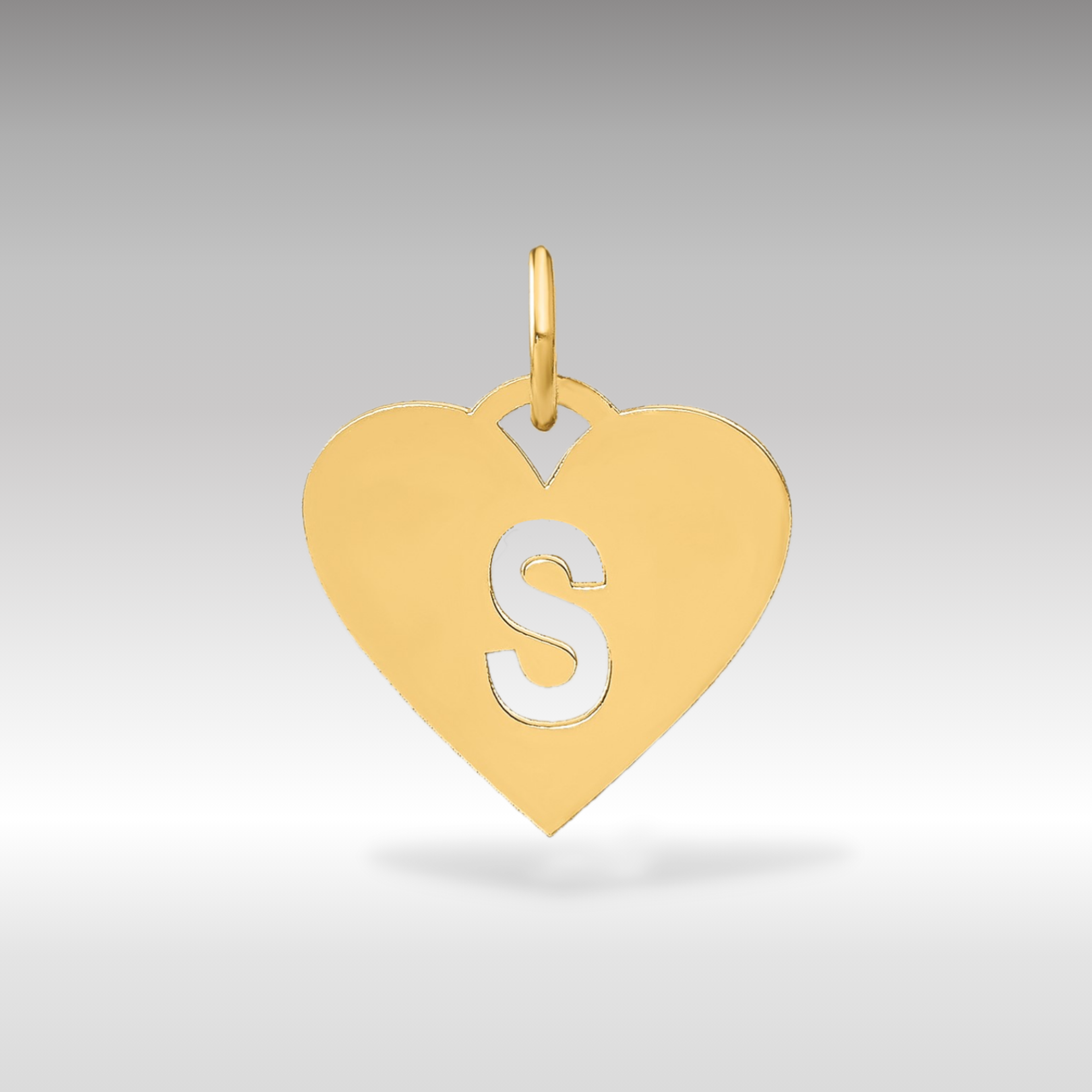 Gold Heart Cutout Letter S Pendant Necklace - Elegant Initial Jewelry for Women - Perfect for Gifts, Valentine's Day & Everyday Wear