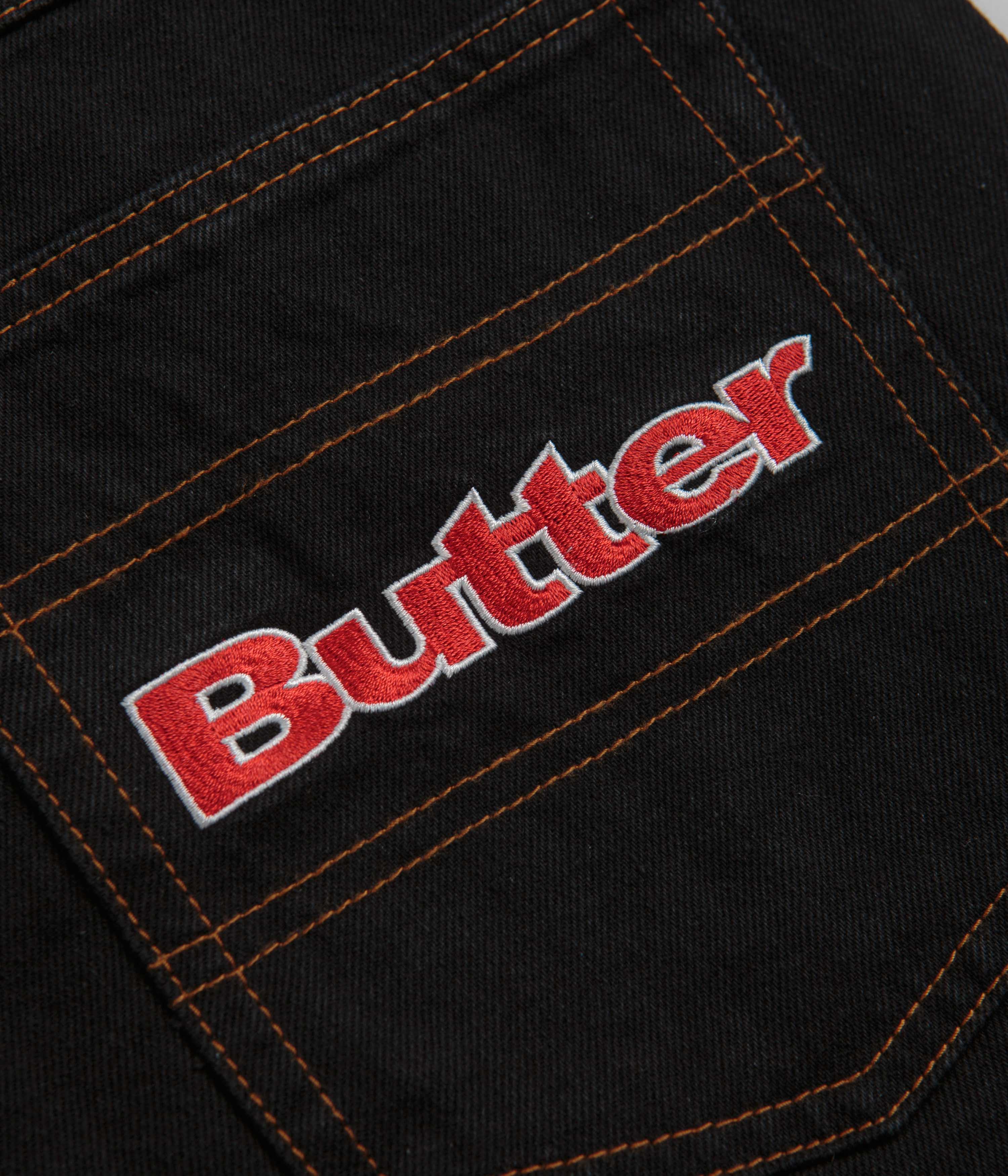 Butter Goods Sorcerer Baggy Denim Shorts for Men - Washed Black Distressed Denim Shorts | Casual Streetwear & Summer Outfits