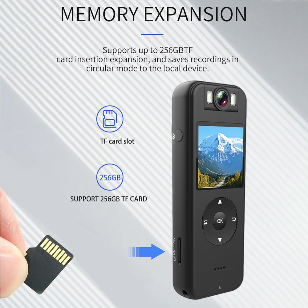 Andoer True Mini Body Camera 1080P HD - Small Wearable Camera with Audio Video Recording, Clip-On Design for Home Security, Delivery, Cycling, Police Work, Meetings & Racing Events - Perfect for Surveillance, Evidence Collection & Outdoor Activities