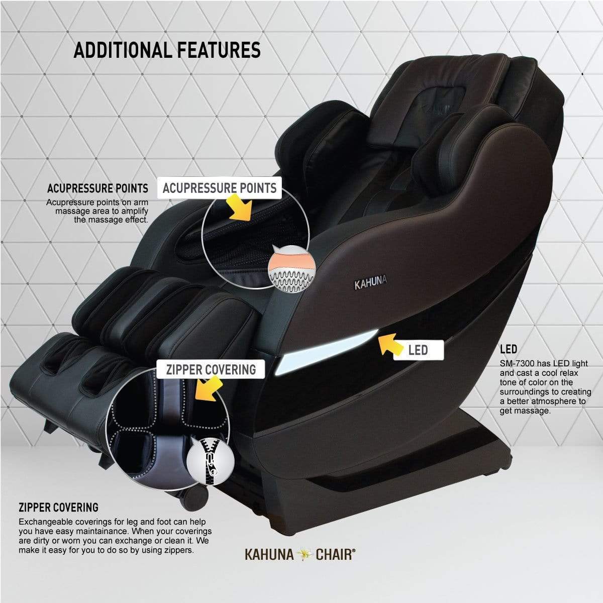 Kahuna SM 7300S Premium SL Track Massage Chair with Zero Gravity - Full Body Recliner for Home & Office Relaxation, Pain Relief & Stress Relief