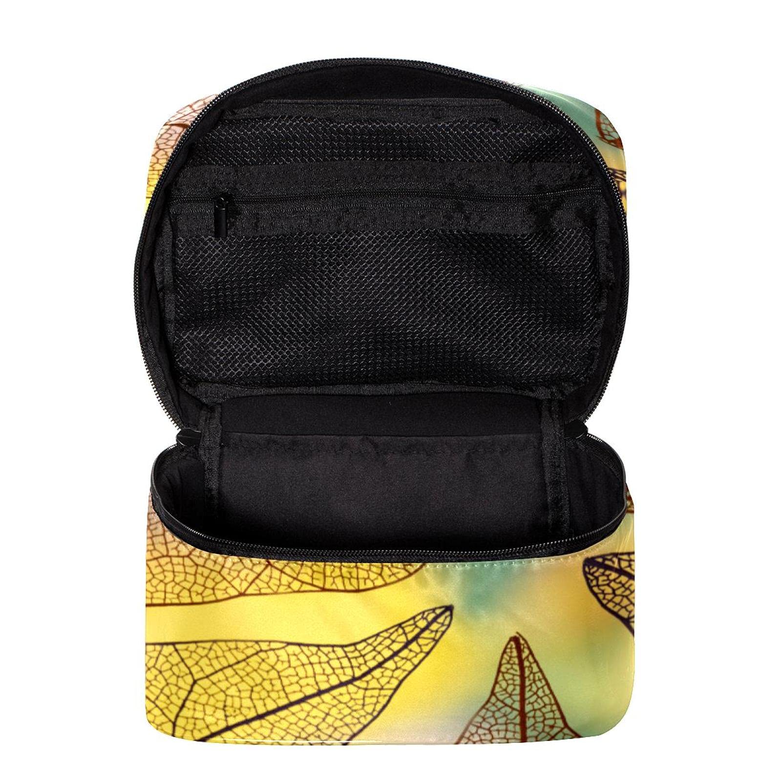 Clear Autumn Leaves Printed Large Travel Makeup Bag - Waterproof Cosmetic Organizer with Zipper for Women & Girls | Perfect for Vacation, Gym, Beach Trips & Daily Essentials Storage