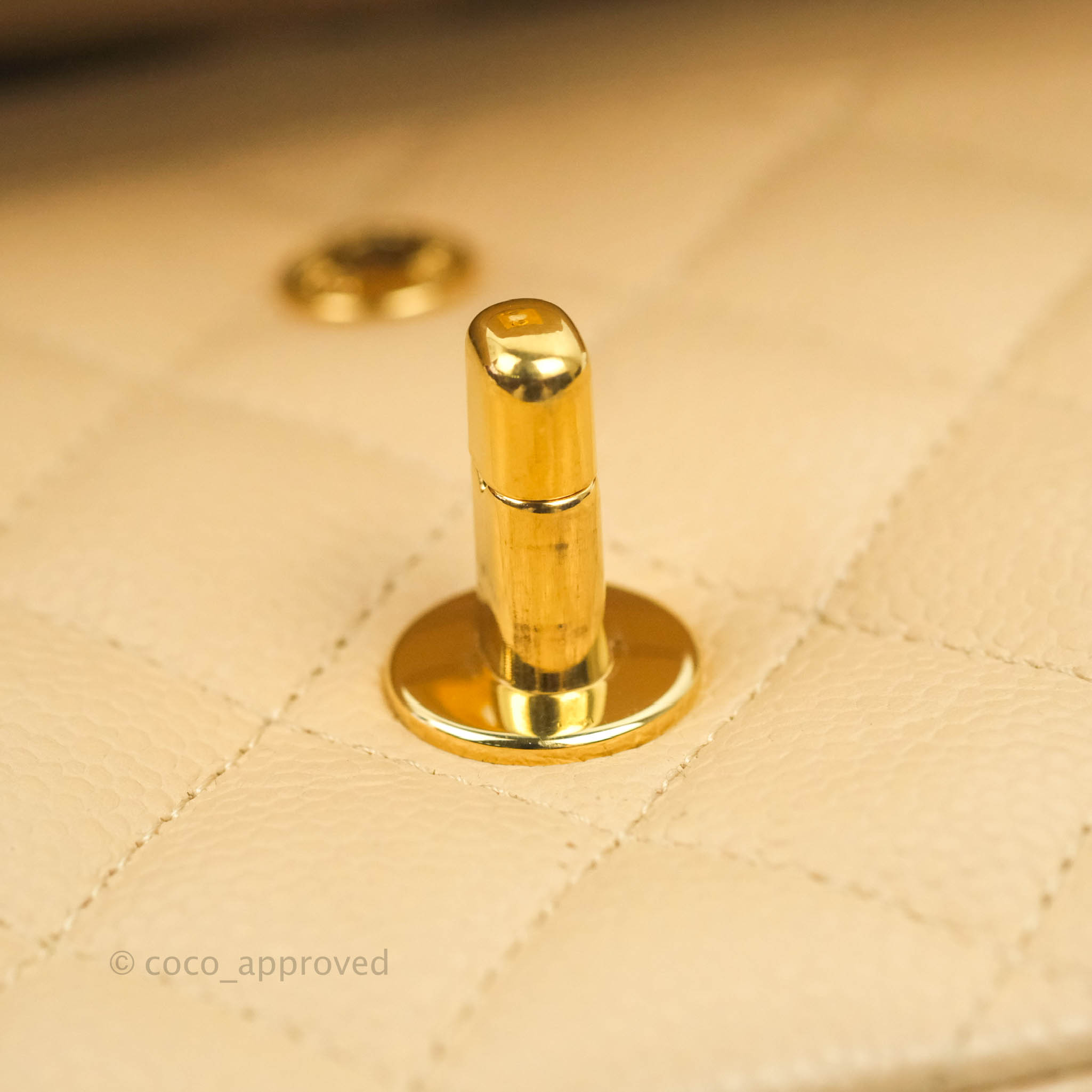 Chanel Classic M/L Medium Flap Bag - Quilted Beige Caviar Leather with Gold Hardware | Luxury Shoulder Bag for Women, Perfect for Work, Parties & Special Occasions
