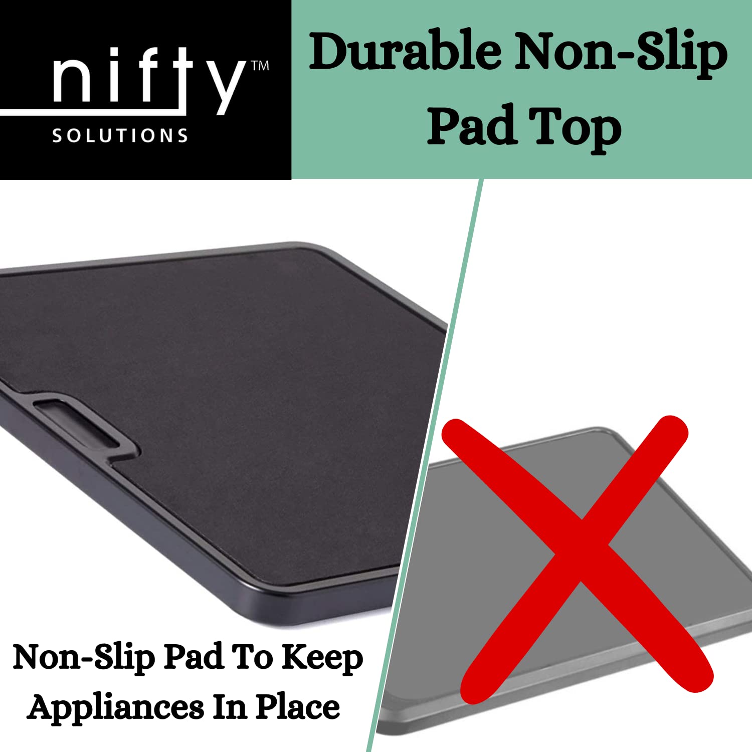 Large Appliance Rolling Tray - Silver | Kitchen Counter Organizer with Non-Slip Pad & Integrated Wheels | Perfect for Coffee Maker, Stand Mixer, Blender & Toaster | Ideal for Small Kitchen Spaces & Countertop Organization