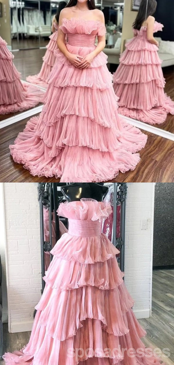 Elegant Pink A-Line Long Prom Dress for Women - High-End Evening Gown for Party, Homecoming, and Formal Events - Style 13706