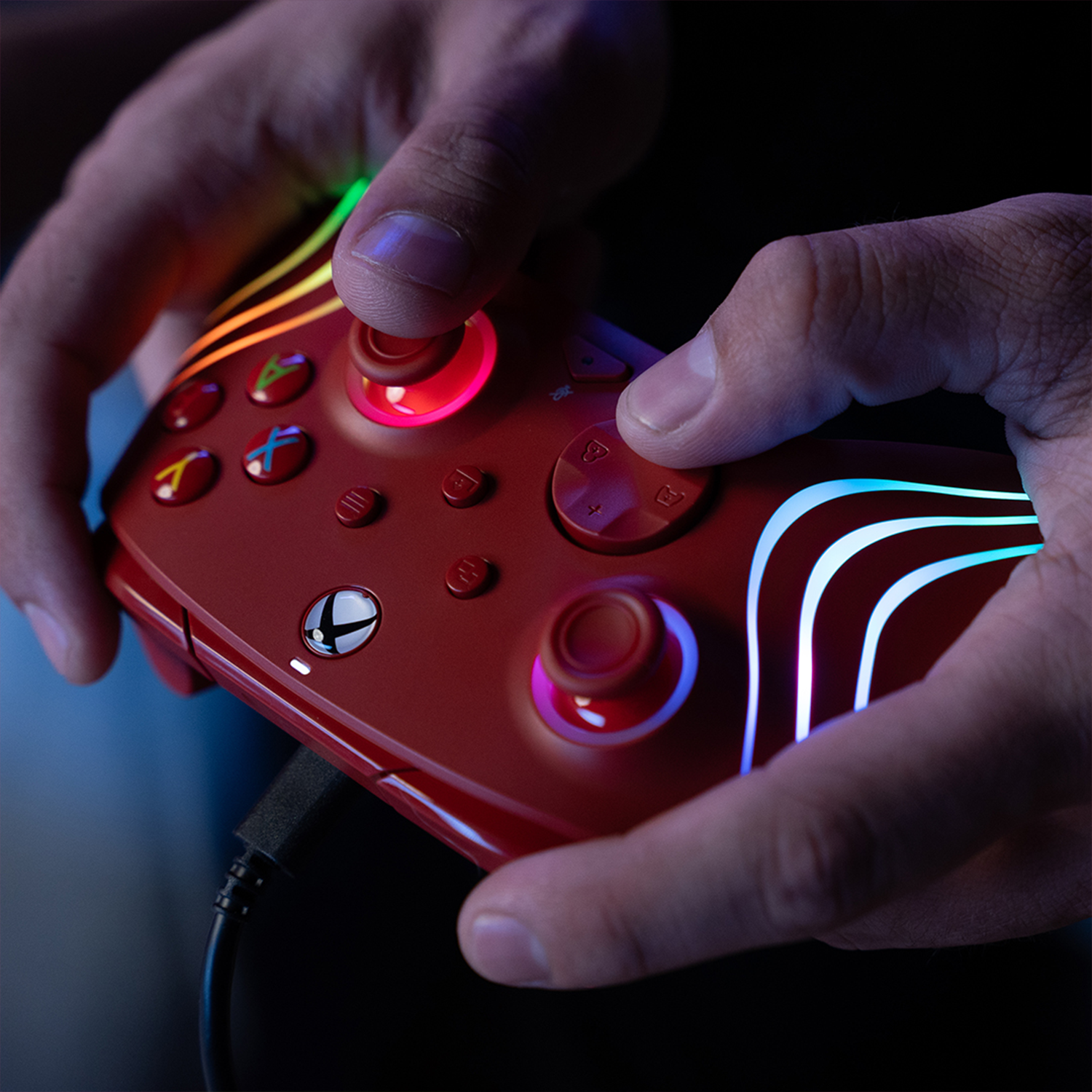 Red Afterglow Wave Wired Gaming Controller for Xbox Series X|S & PC - Ergonomic Design with Customizable Buttons for FPS, Racing & Action Games
