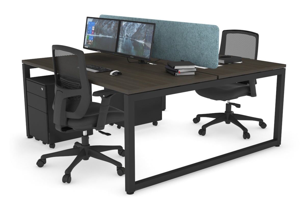 Quadro Loop Legs 2 Person Office Workstation - 1600L x 800W with Cable Management - Modern Shared Desk for Collaborative Workspaces & Home Offices