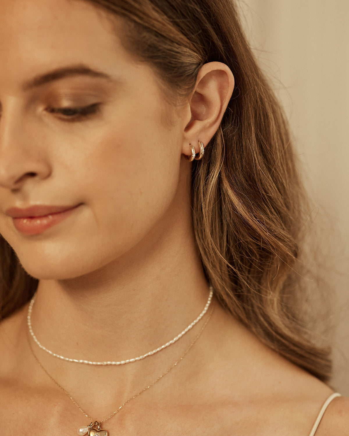 14K Solid Gold Sacred Lotus Diamond Hoop Earrings for Women - Elegant Dainty Flower Studs for Everyday Wear & Special Occasions