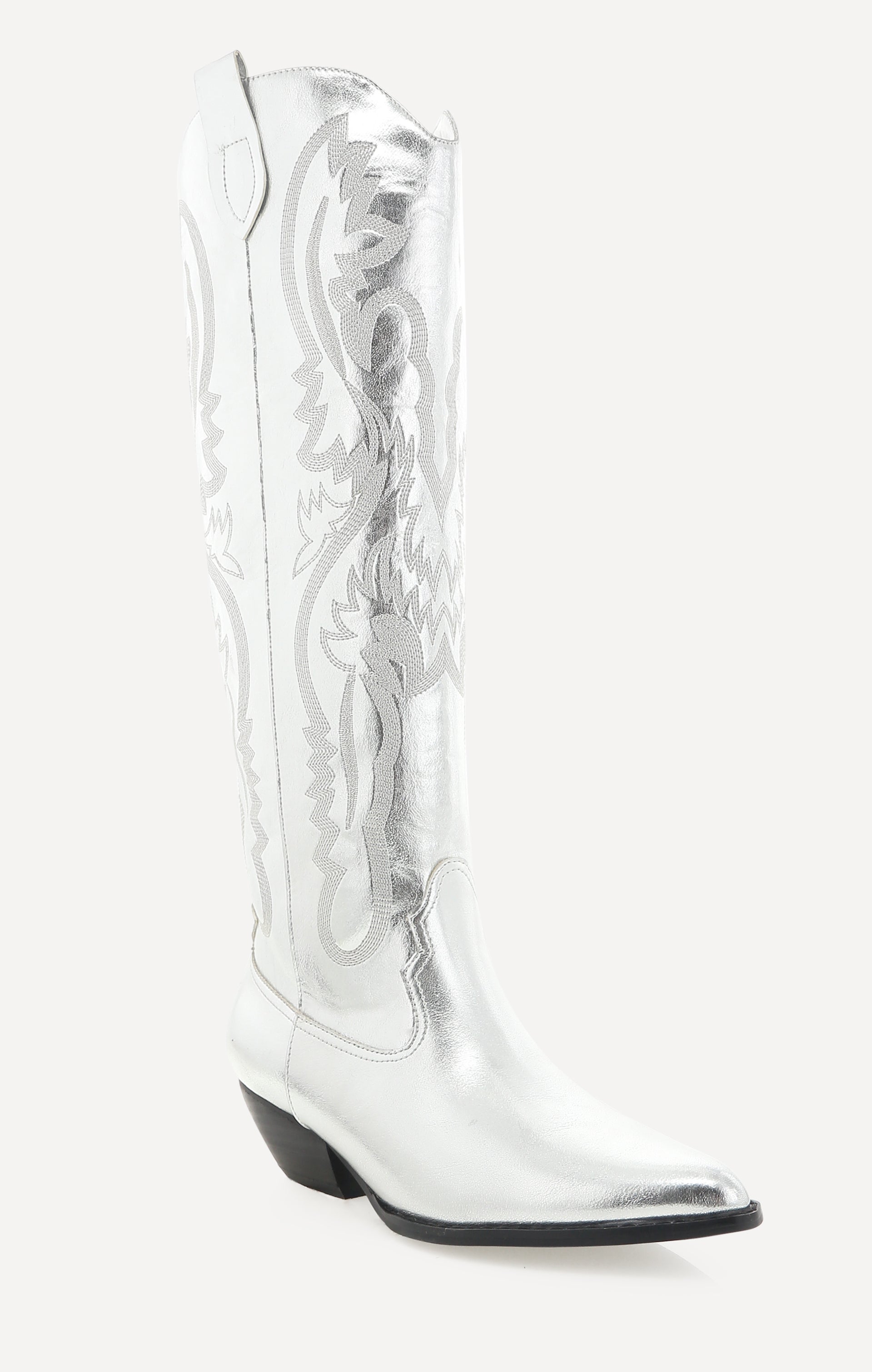 Billini Wilden Women's Silver Cowboy Boots - Stylish Western Ankle Boots for Country Music Festivals & Rodeo Events