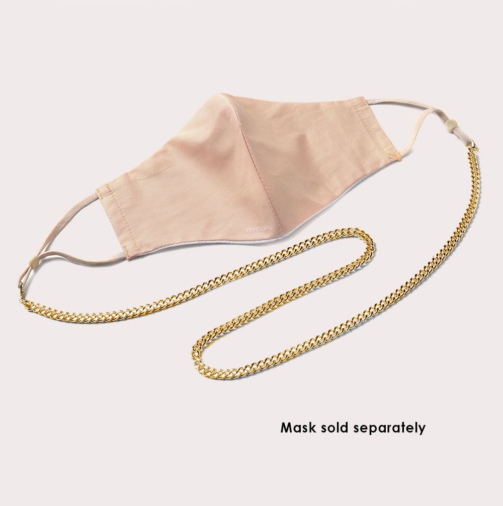 Gold 5mm Curb Chain Necklace with Mask Charm - Elegant Layering Jewelry for Everyday Wear, Gifts & Special Occasions