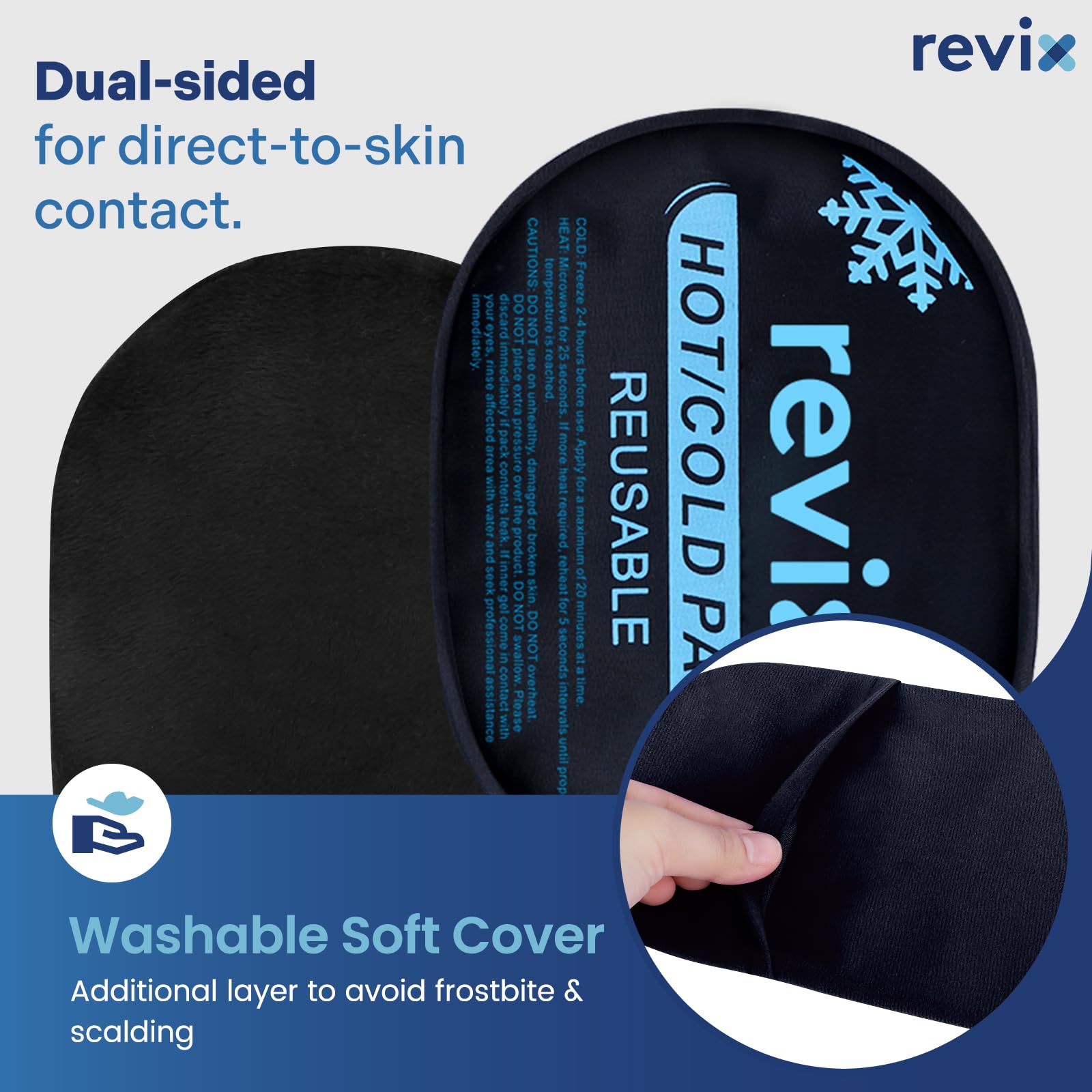 REVIX Reusable Hot and Cold Therapy Gel Ice Packs for Injuries - 5-Piece Set for Joint & Muscle Pain Relief, Post-Workout Recovery - Flexible Cooling Pads for Knees, Back, Arms, Neck - Perfect for Sports Injuries, Arthritis & Post-Surgery Care