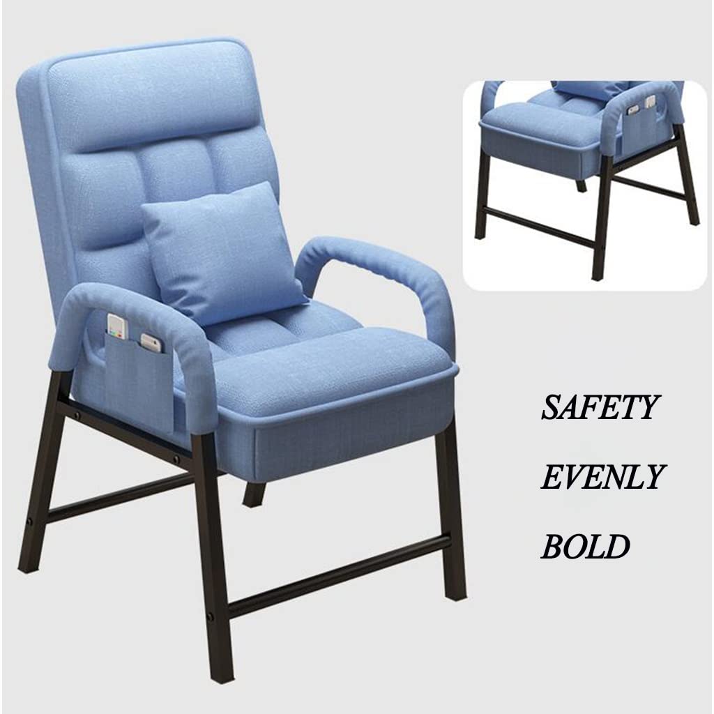 Ergonomic High Back Office Chair - Modern Fabric Upholstered Lounge Chair with Steel Frame & Side Pocket - Comfortable Armchair for Home Office, Bedroom or Living Room (Perfect for Working, Relaxing & Reading)