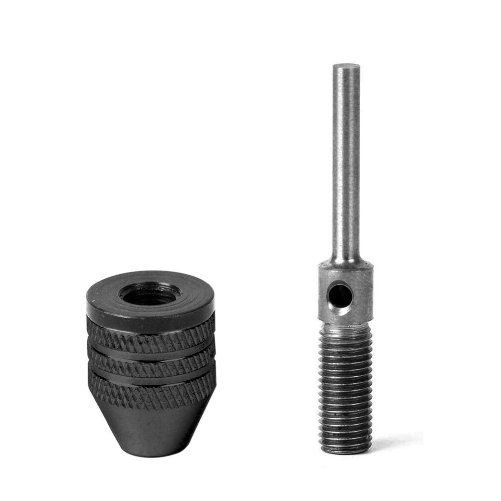2Pcs Mini Keyless 3 Jaw Drill Chuck Adapter - Quick Change Collet Converter for Electric Grinder & Engraving Machine | 3mm Round Shank, 0.3-3.4mm | Perfect for DIY Projects, Woodworking & Metalworking