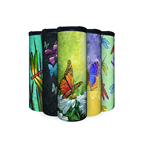 Monarch Butterfly 17 oz Tumbler with Lid, Stainless Steel, Vacuum Insulated with Slide Lock Lid, Leak Proof