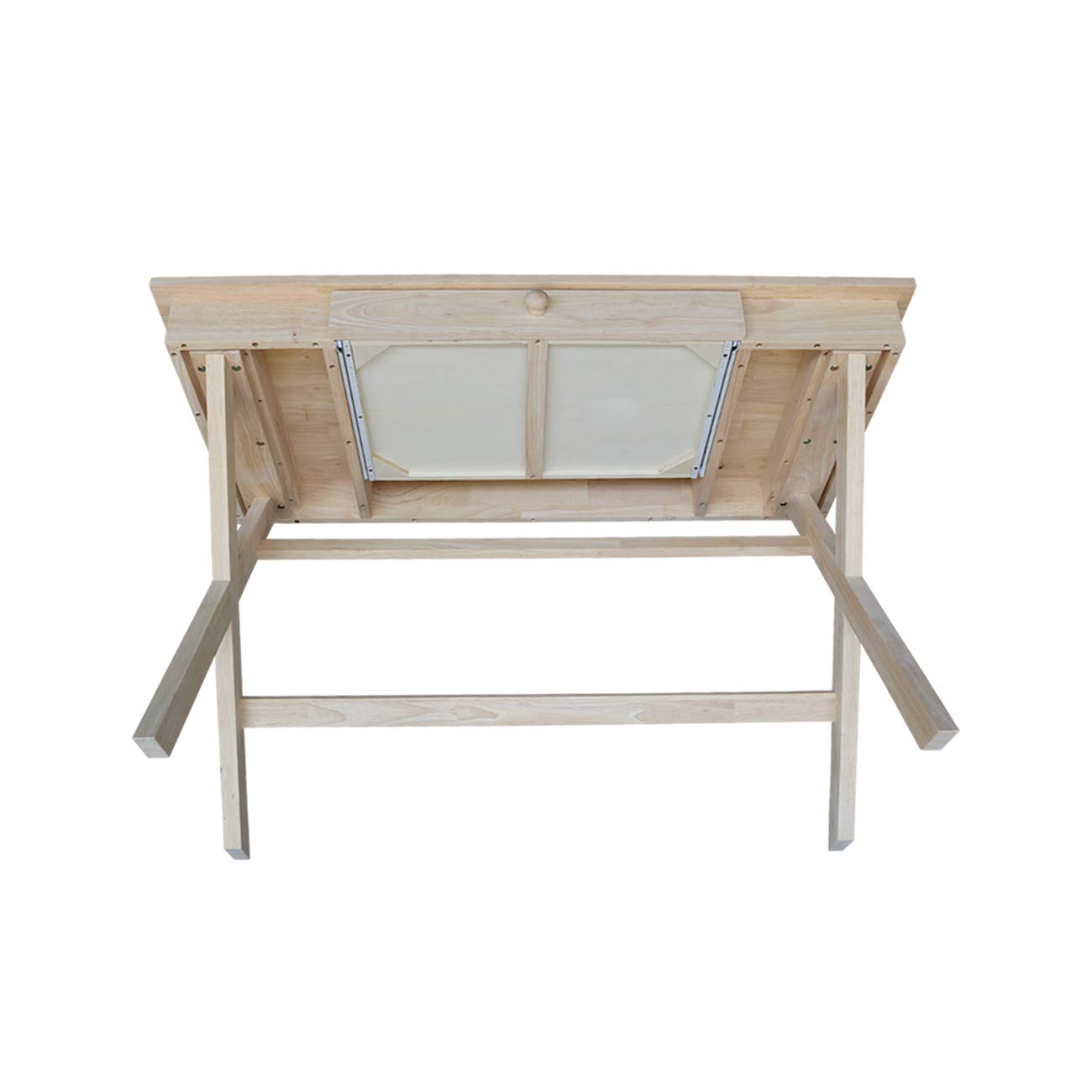 International Concepts Cross Leg Desk, Unfinished Wood - Compact Home Office Desk for Small Spaces, Study & Workstation