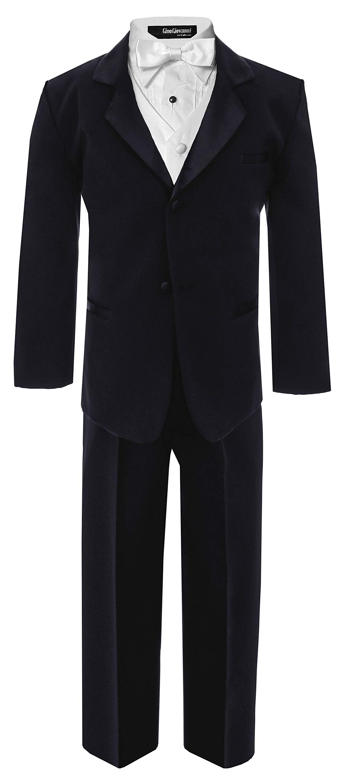 Gino Giovanni Usher Tuxedo Boy Black and White - Formal Suit for Baby to Teen - Perfect for Weddings, Parties & Special Occasions