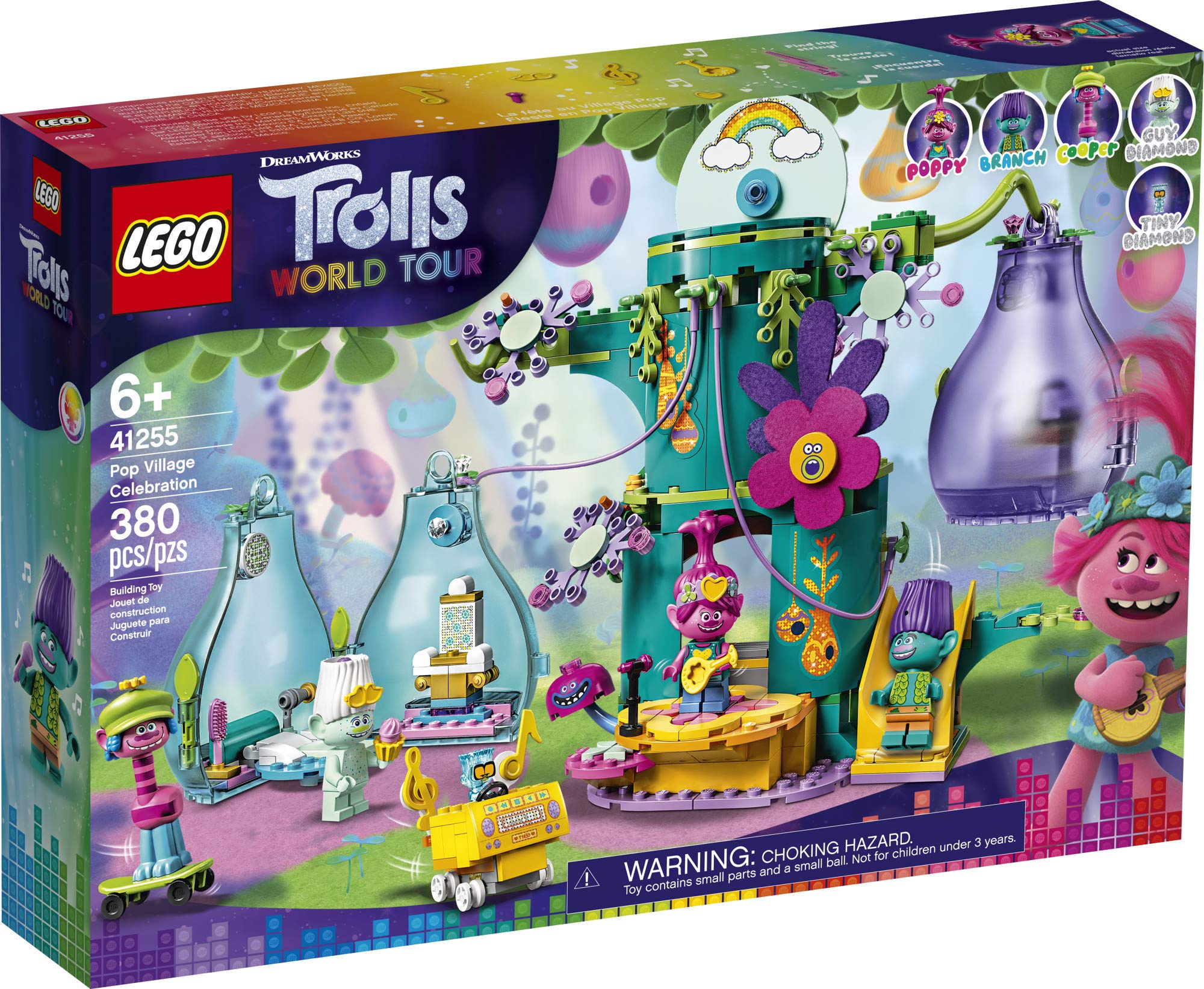 LEGO Trolls World Tour Pop Village Celebration 41255 Trolls Tree House Building Kit - 380 Piece Creative Construction Toy for Kids Ages 6-12 | Perfect Birthday Gift & Imaginative Play for Trolls Fans
