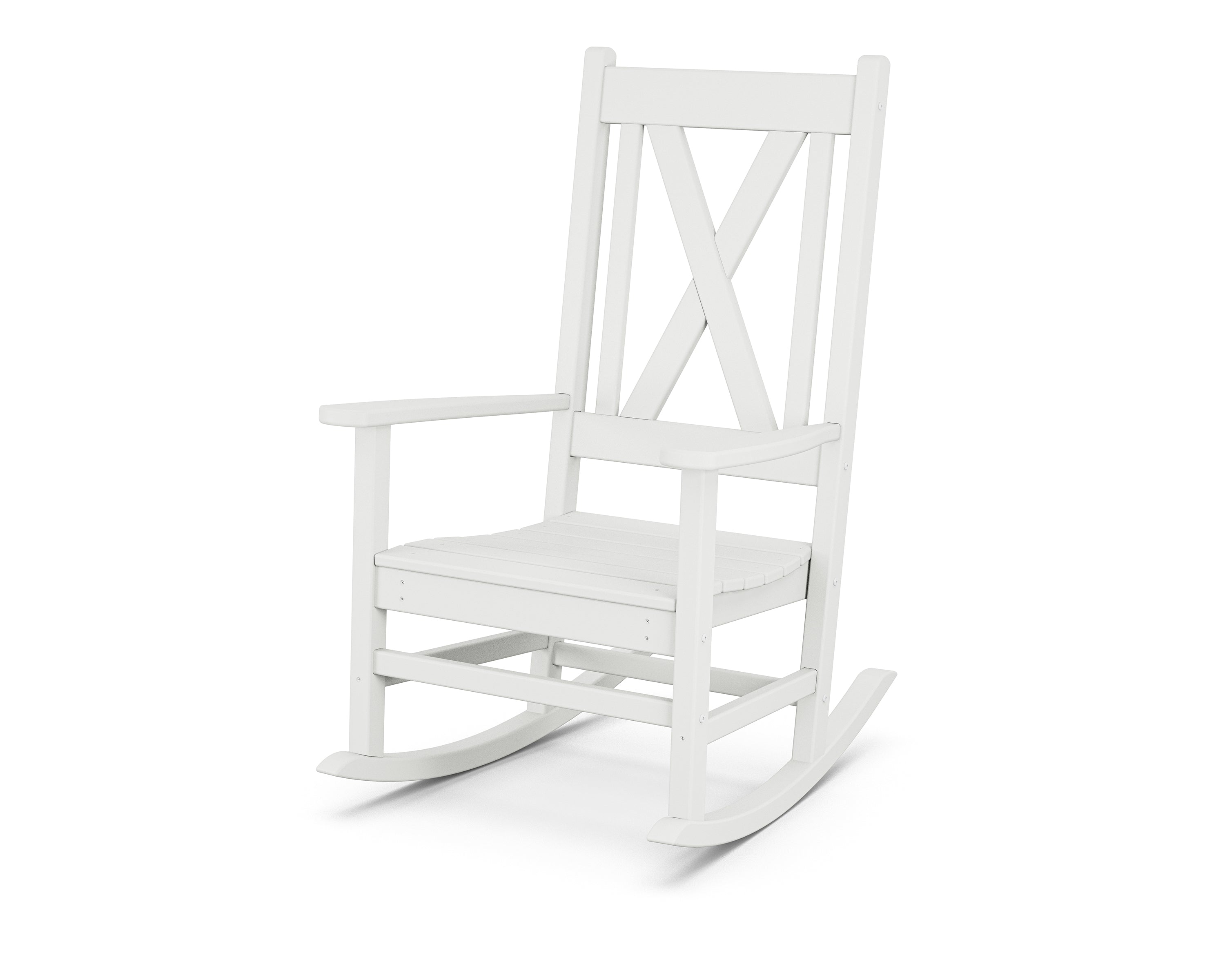 POLYWOOD Braxton All-Weather Porch Rocking Chair - Durable Outdoor Furniture for Patio, Deck & Garden Relaxation
