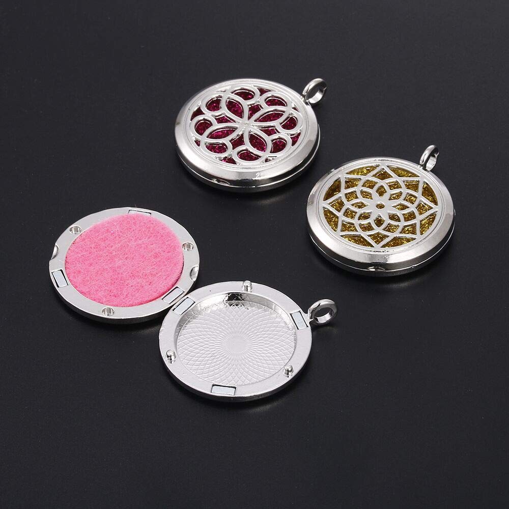 10pcs Mixed Aroma Diffuser Charms - Stainless Steel Essential Oil Necklace Pendant Set for Aromatherapy, Yoga & Meditation (Style 5)