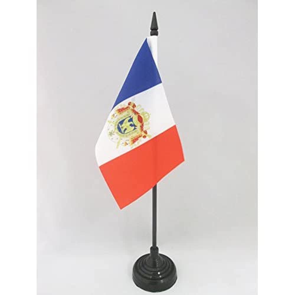 Napoleon III Second French Empire Mini Desk Flag 4x6 Inches - Imperial Bonapartist France Table Flag with Black Plastic Base - Perfect for History Enthusiasts, Office Decor & French Culture Displays