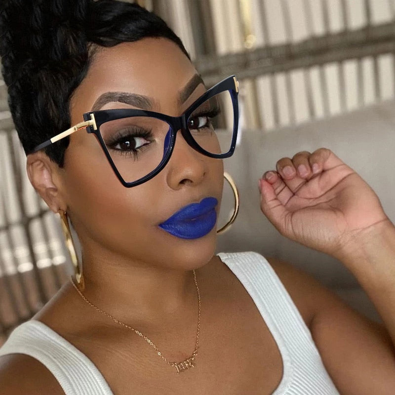 Stylish Caroline Cat Eye Clear Light Glasses for Women - Trendy Clear Frame Eyewear for Reading, Driving & Fashion | UV Protection & Lightweight Design
