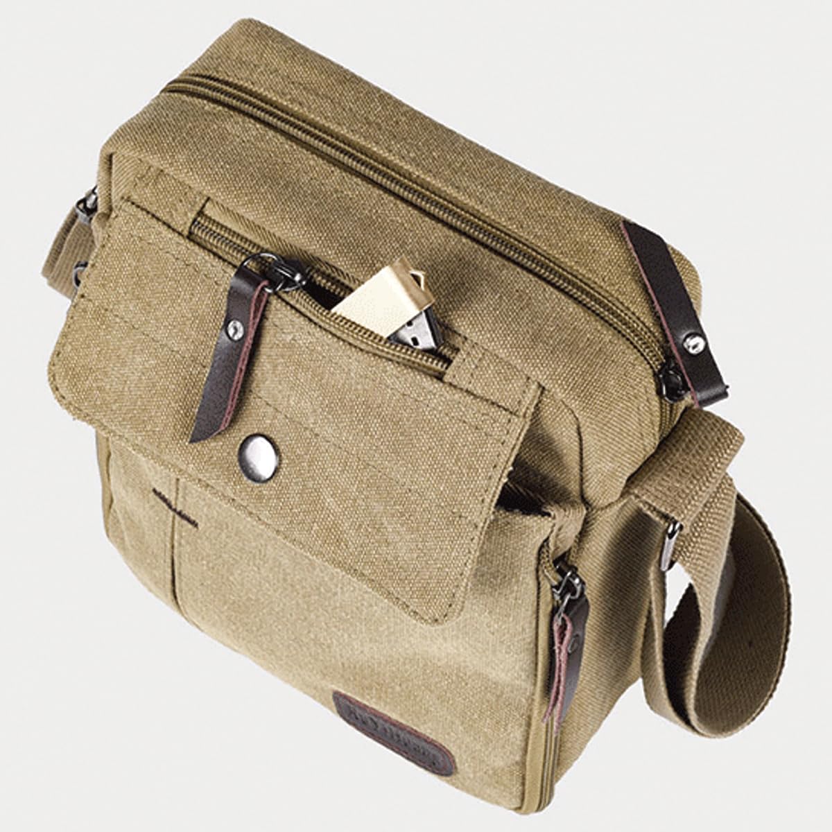 Stylish Unisex Canvas Messenger Bag - Compact Crossbody Shoulder Bag with Multiple Pockets for Travel, Work & Daily Use | Perfect for Men & Women