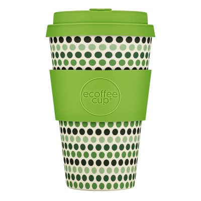 Eco-Friendly Green Polka Dot Coffee Cup - Reusable Travel Mug for Hot & Cold Drinks - Perfect for Office, Commute, and Outdoor Adventures