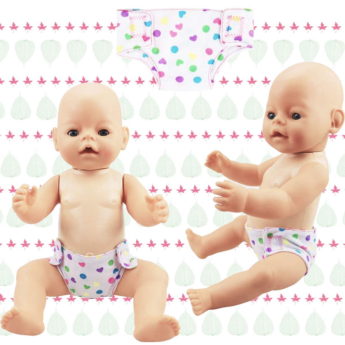 4 Pack Baby Doll Diapers & Underwear for 14-18 Inch Dolls - Soft & Comfortable for Infant Dolls & Baby Girl Toys - Perfect for Role Play, Pretend Play & Doll Accessories