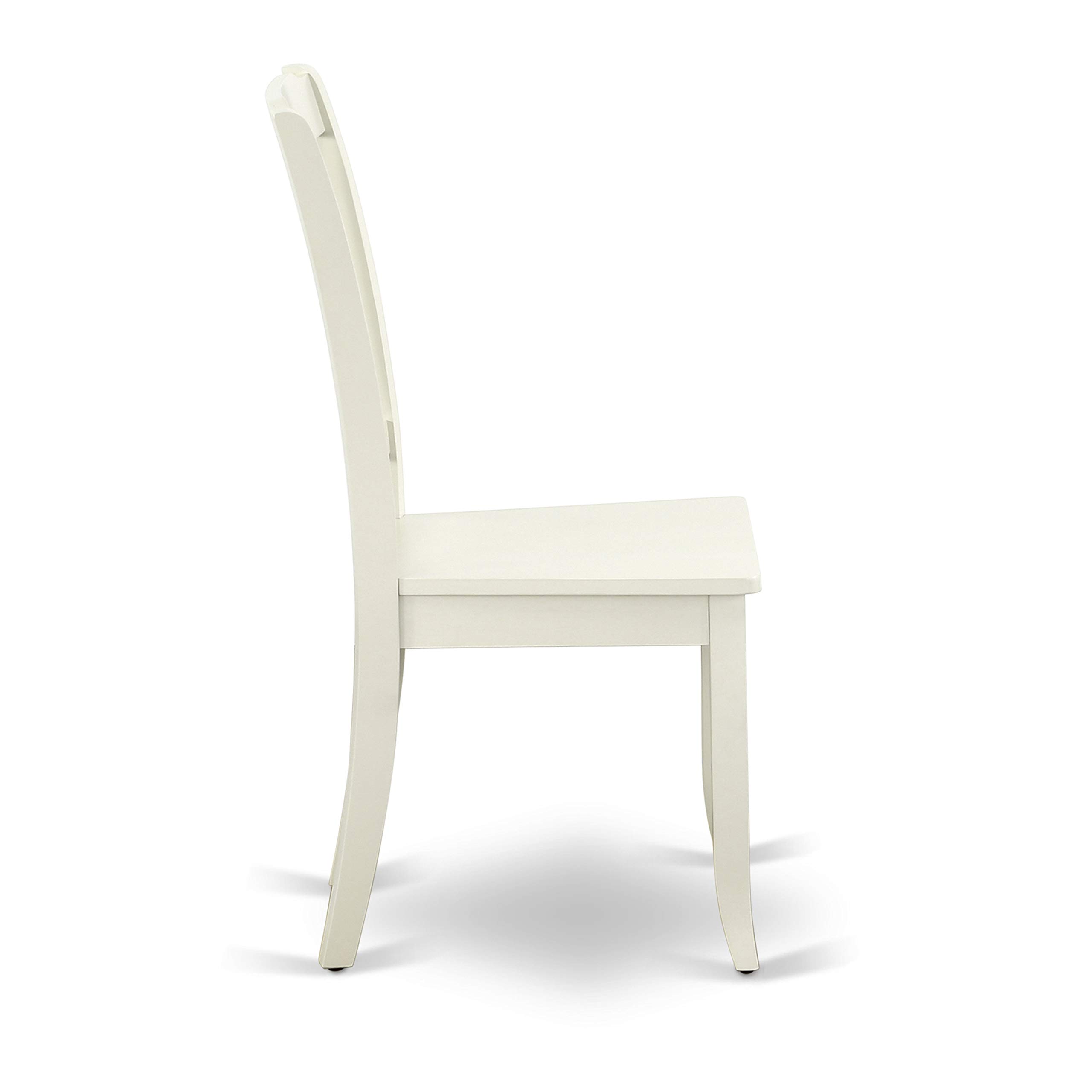 East West Furniture NDDA3-LWH-W 3-Piece Kitchen Table & Chairs Set - 30x48 Inch Rectangle Dining Table with Drop Leaf & 2 Matching Chairs in Linen White | Perfect for Small Spaces, Breakfast Nooks & Cozy Dining Areas
