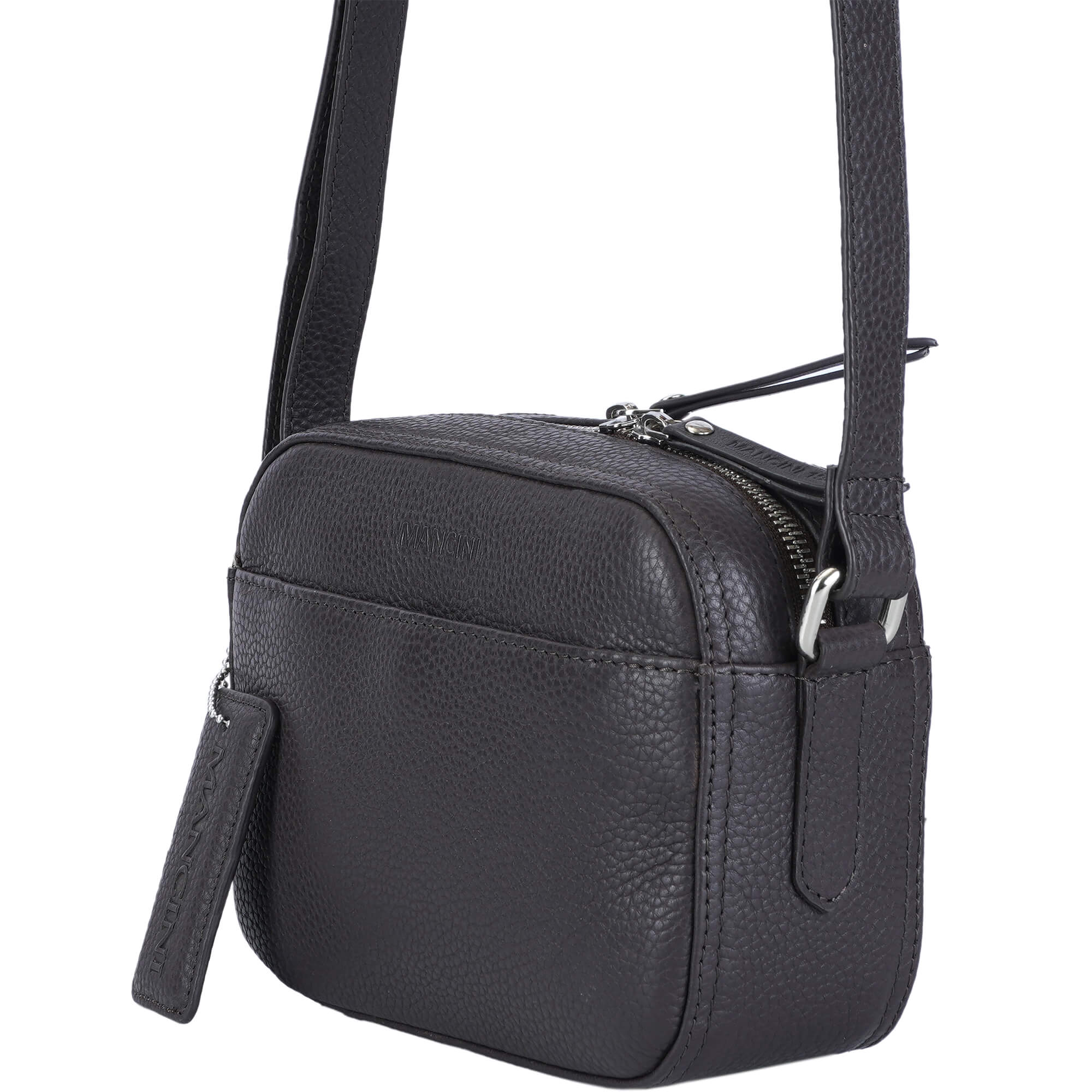 Mancini Pebbled Clara Small Crossbody Bag for Women - Stylish Leather Shoulder Purse for Everyday Use, Work, and Travel