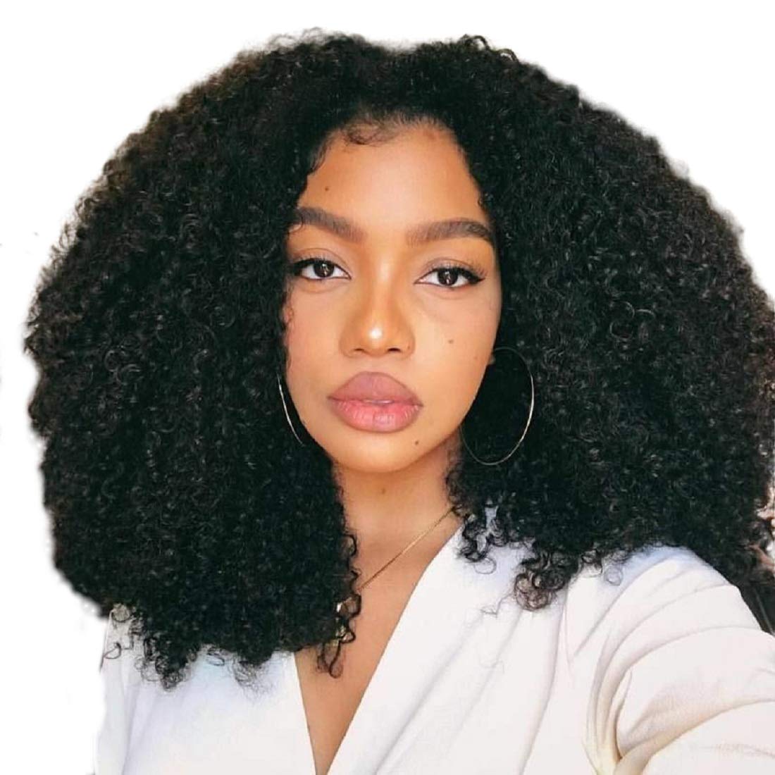 BLY 7A Mongolian Afro Kinky Curly Boho Human Hair Extensions - 3 Bundles Unprocessed Weft for African American Women (20/22/24 Inch) | Natural Black Color | Perfect for Protective Styles, Box Braids & Boho Chic Looks