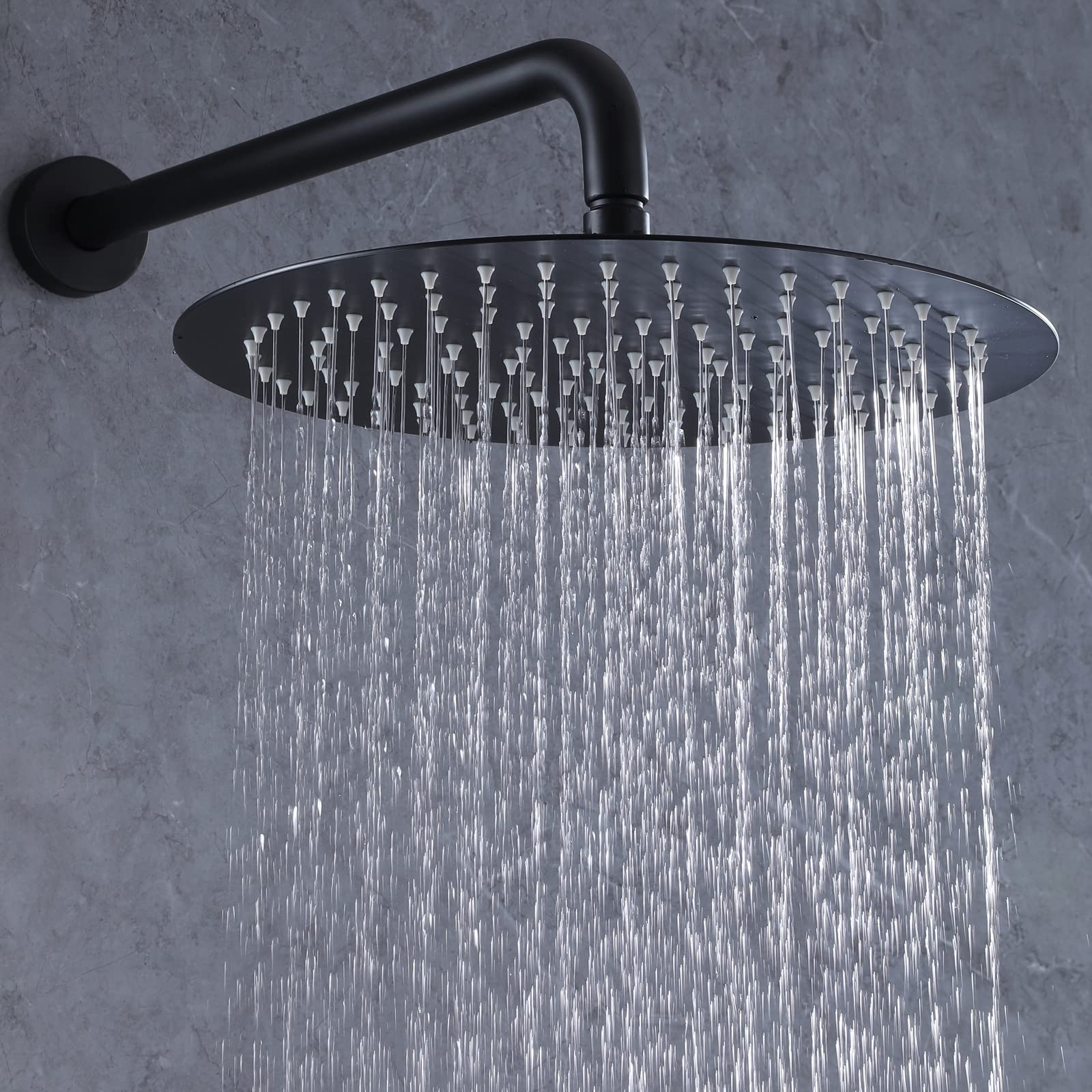 3 Handle Matte Black Shower Faucet Set with 10
